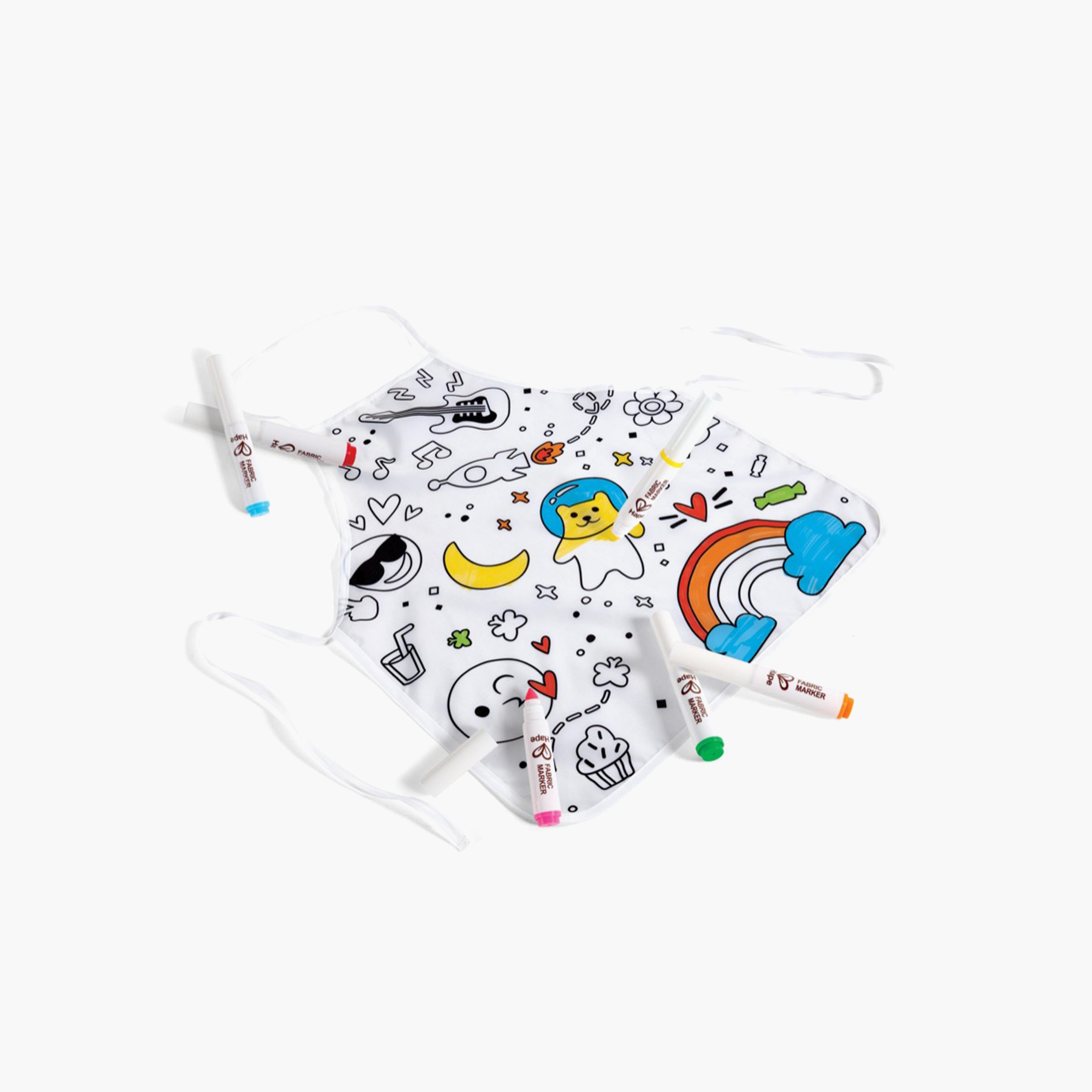 HAPE 7-Piece Colour Me Arts and Crafts Waterproof Colouring Apron Set