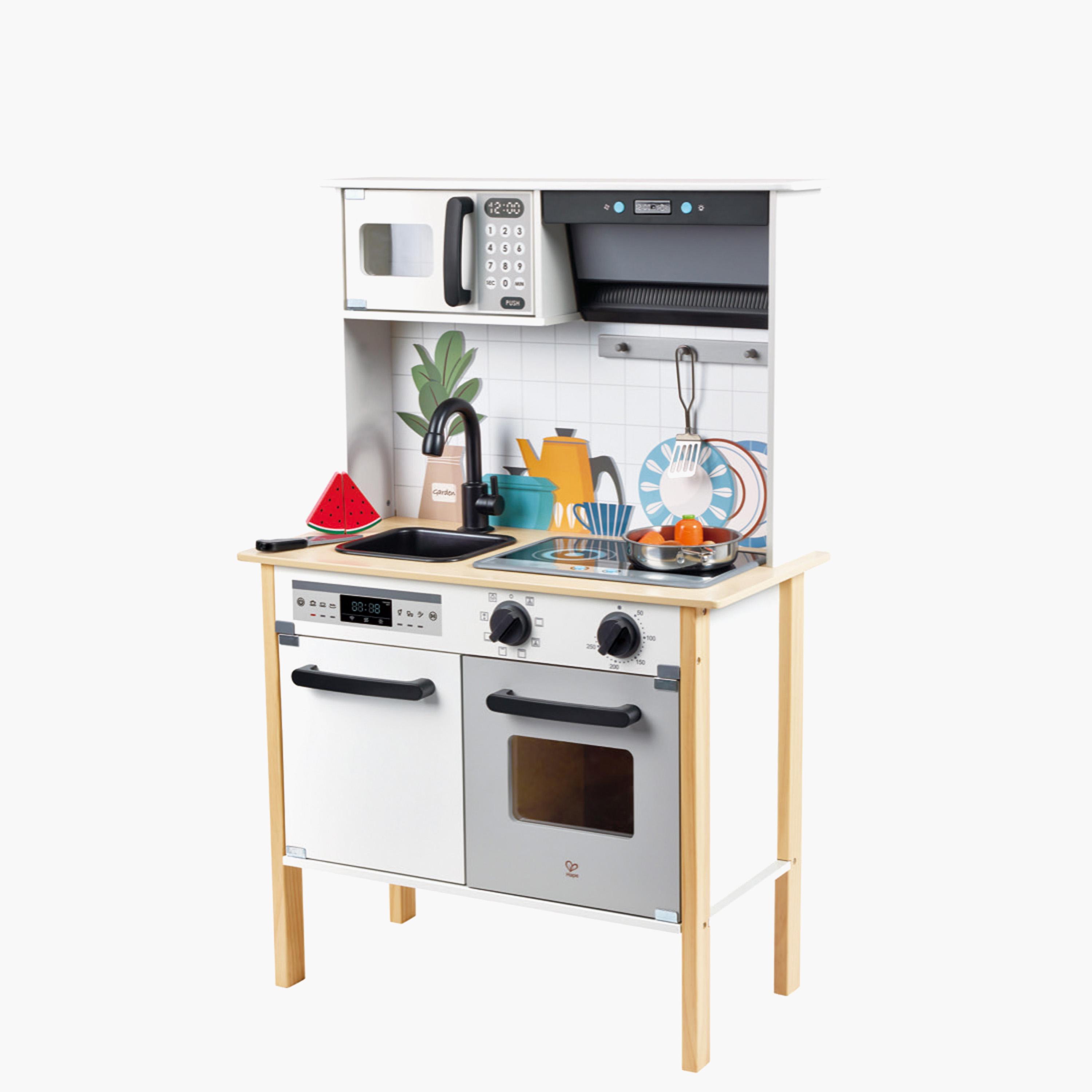 HAPE 12-Piece Wooden Modern Smart Kitchen and Food Playset
