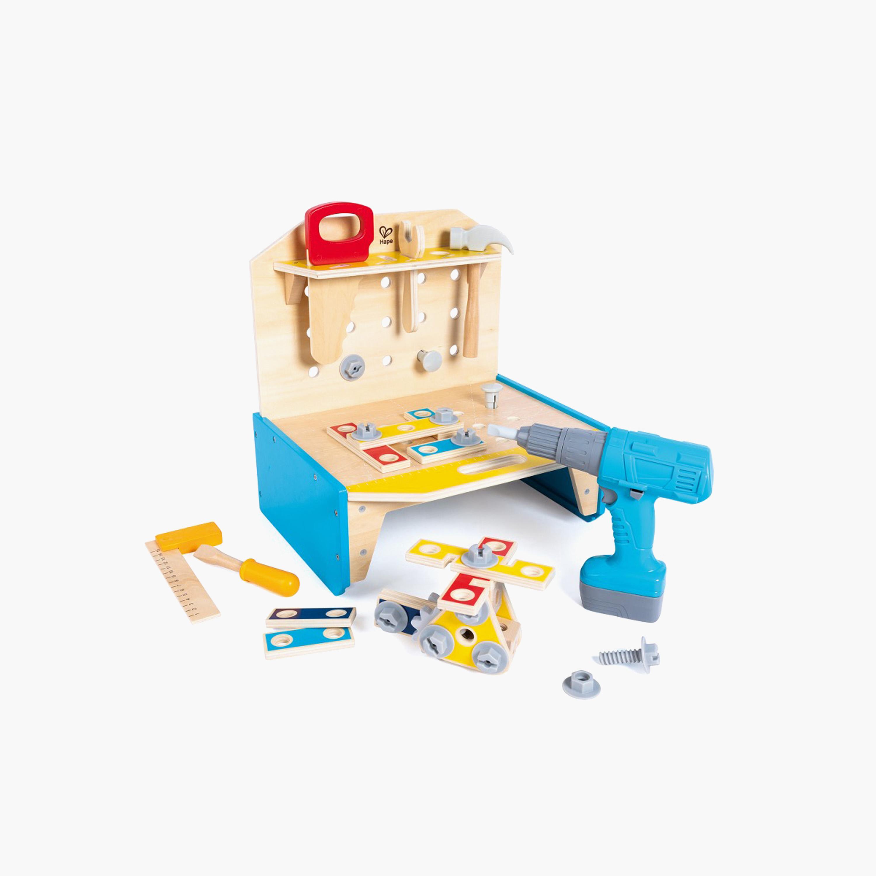 HAPE 51-Piece Little Engineer's Wooden Workbench and Accessories Set