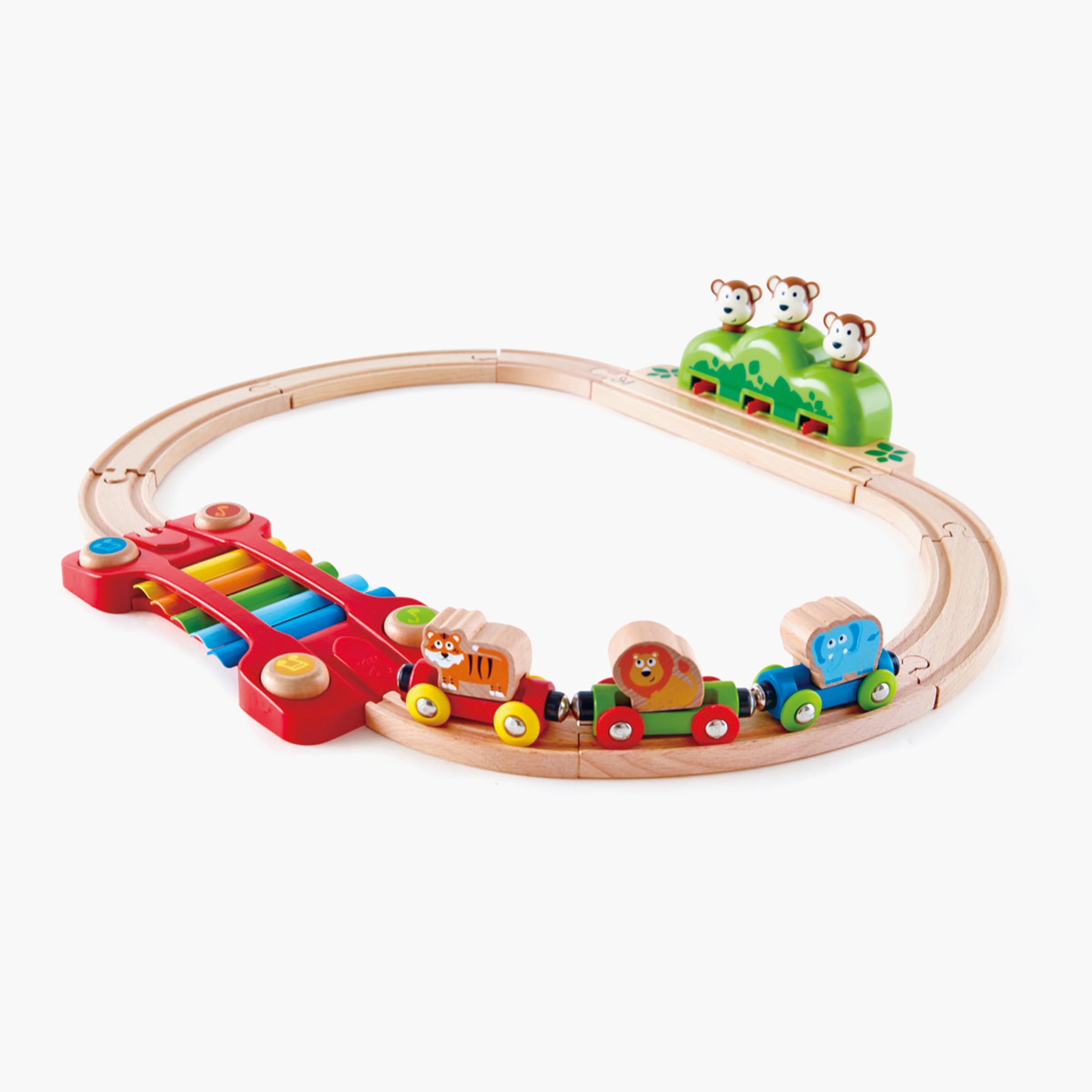 HAPE Music and Monkey Wooden Railway Playset