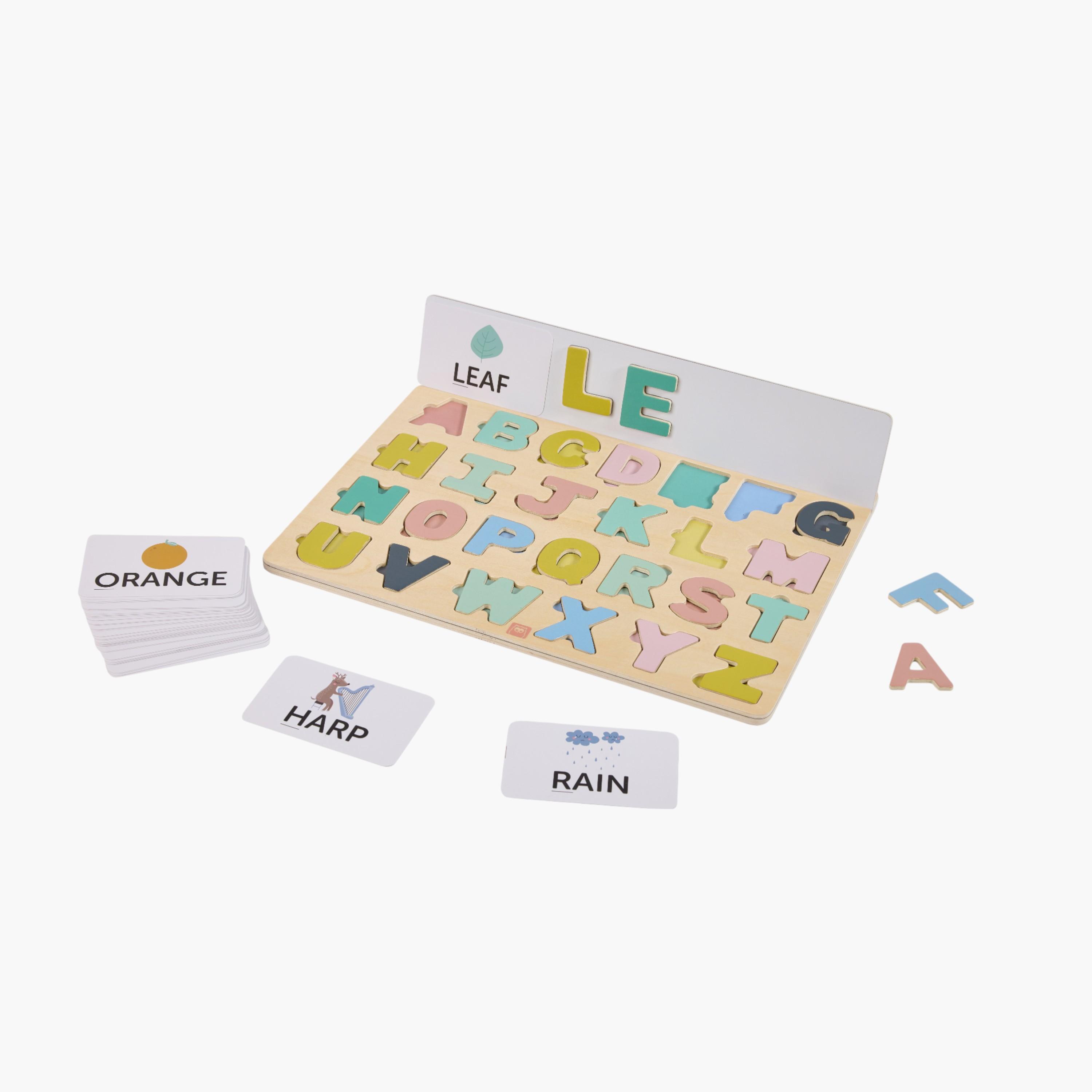 Eurekakids Wooden Magnetic Alphabet Puzzle with Activity Cards