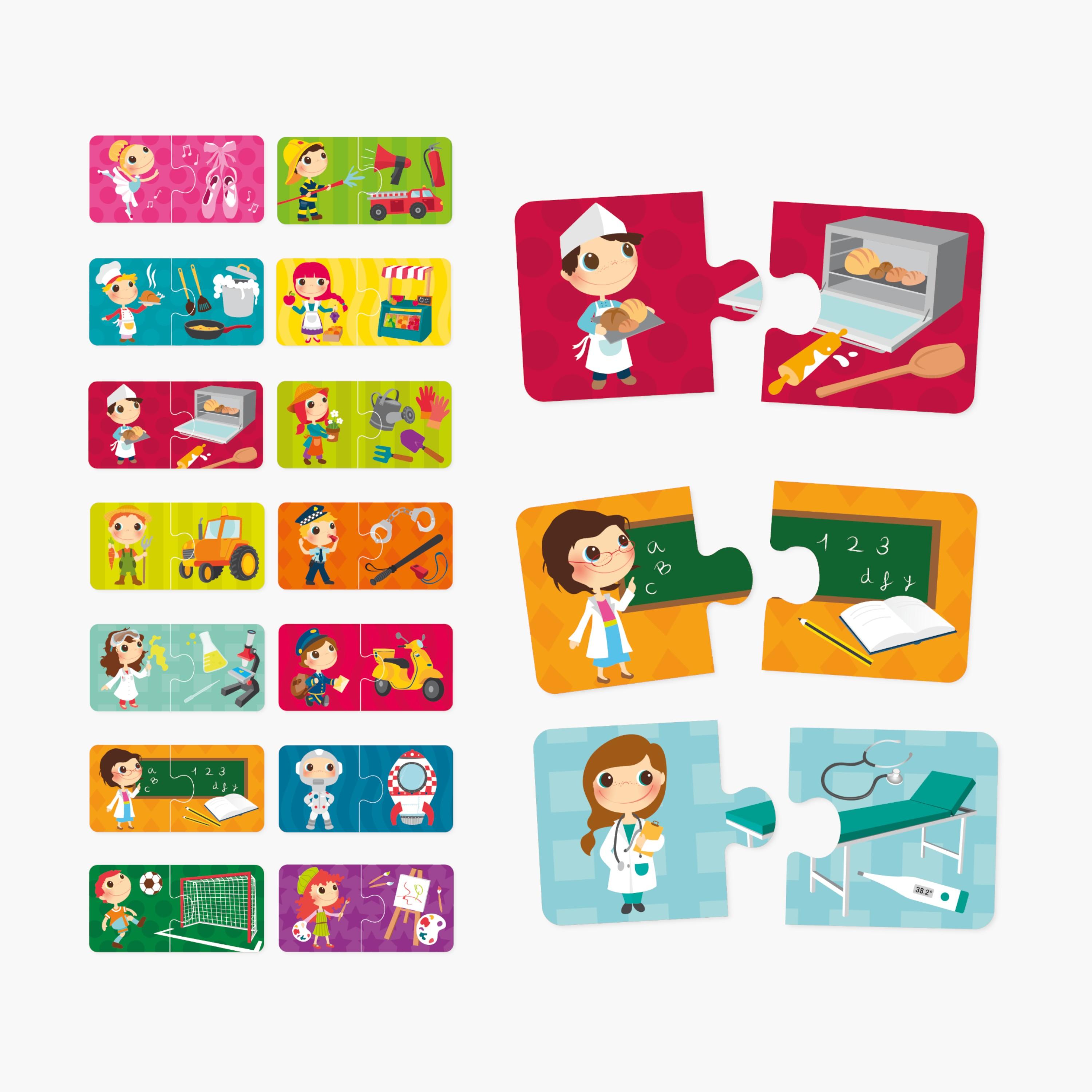 Eurekakids 40-Piece Professions Montessori Educational Puzzle Set