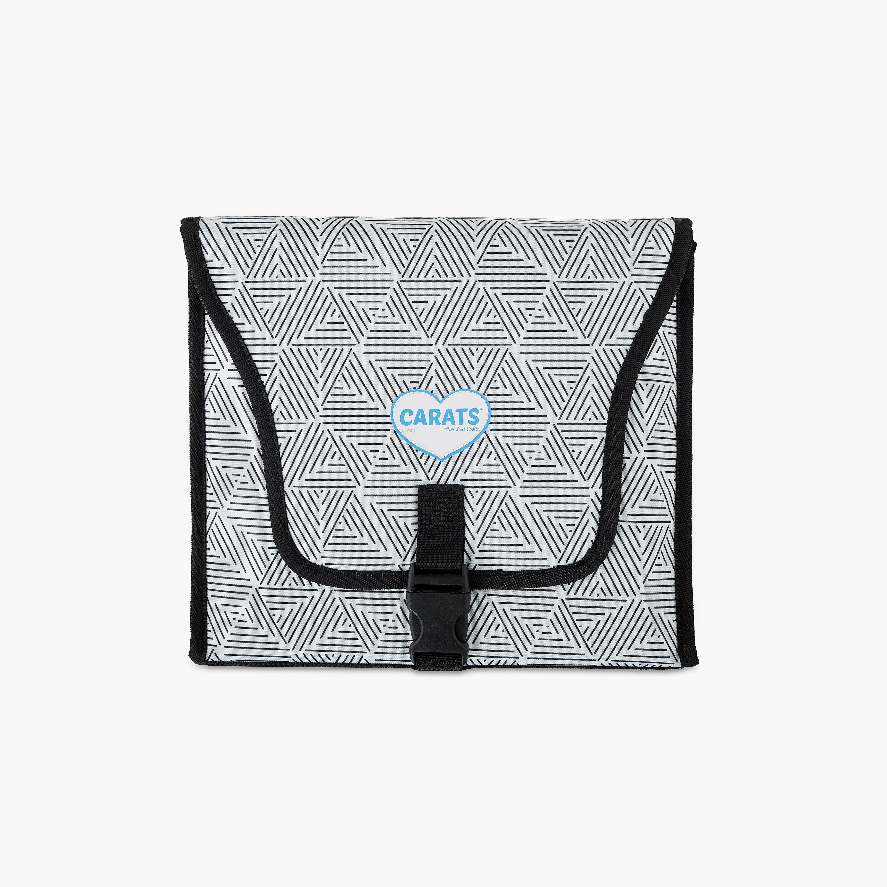 Cool Carats Geometric Printed Car Seat Cooler - Grey & White-baby-gear-carseats-image-1