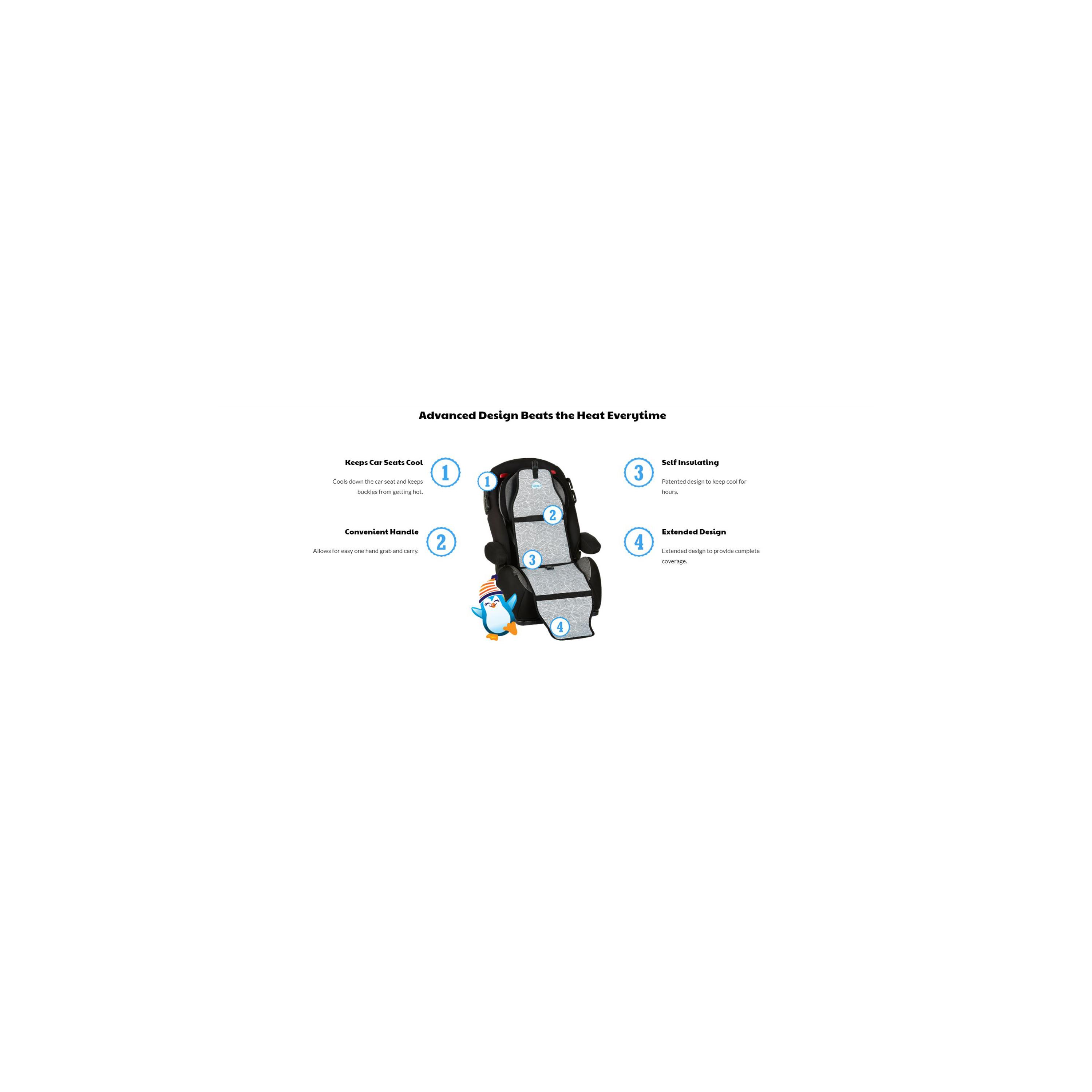 Cool Carats Popsicle & Ice cream Printed Car Seat Cooler - Grey & White-baby-gear-carseats-image-4