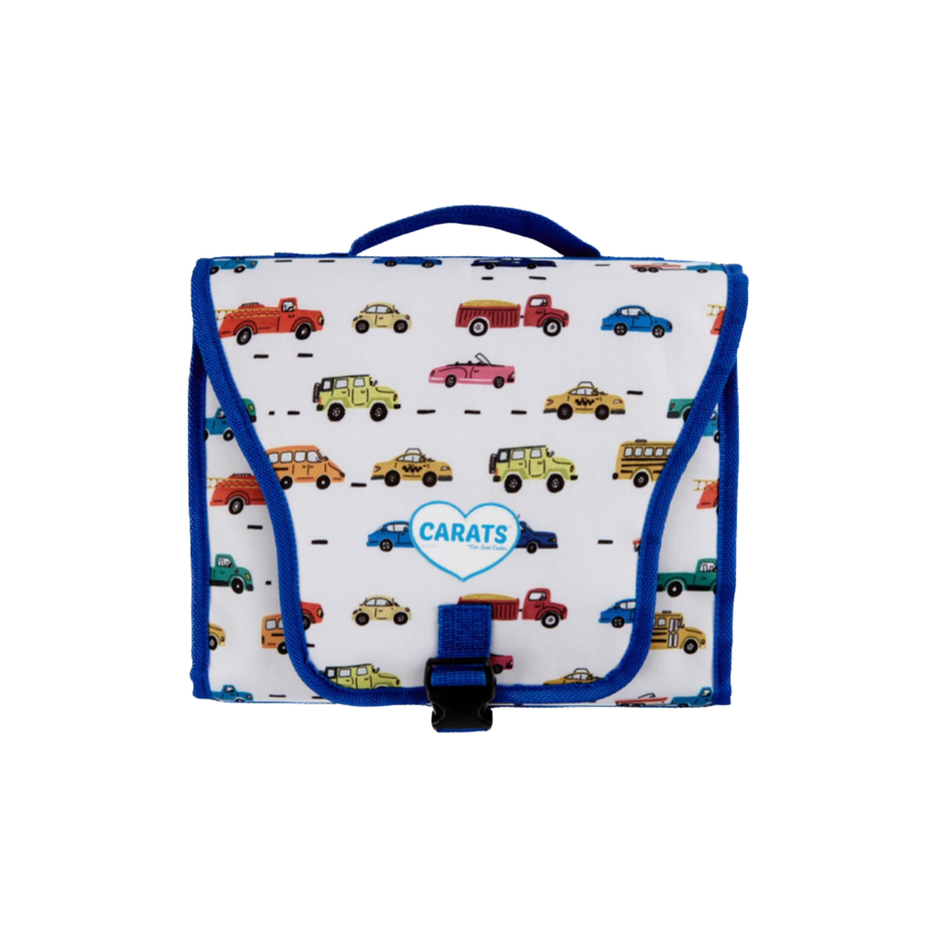 Cool Carats Cars Printed Car Seat Cooler - Grey & White-baby-gear-carseats-image-1