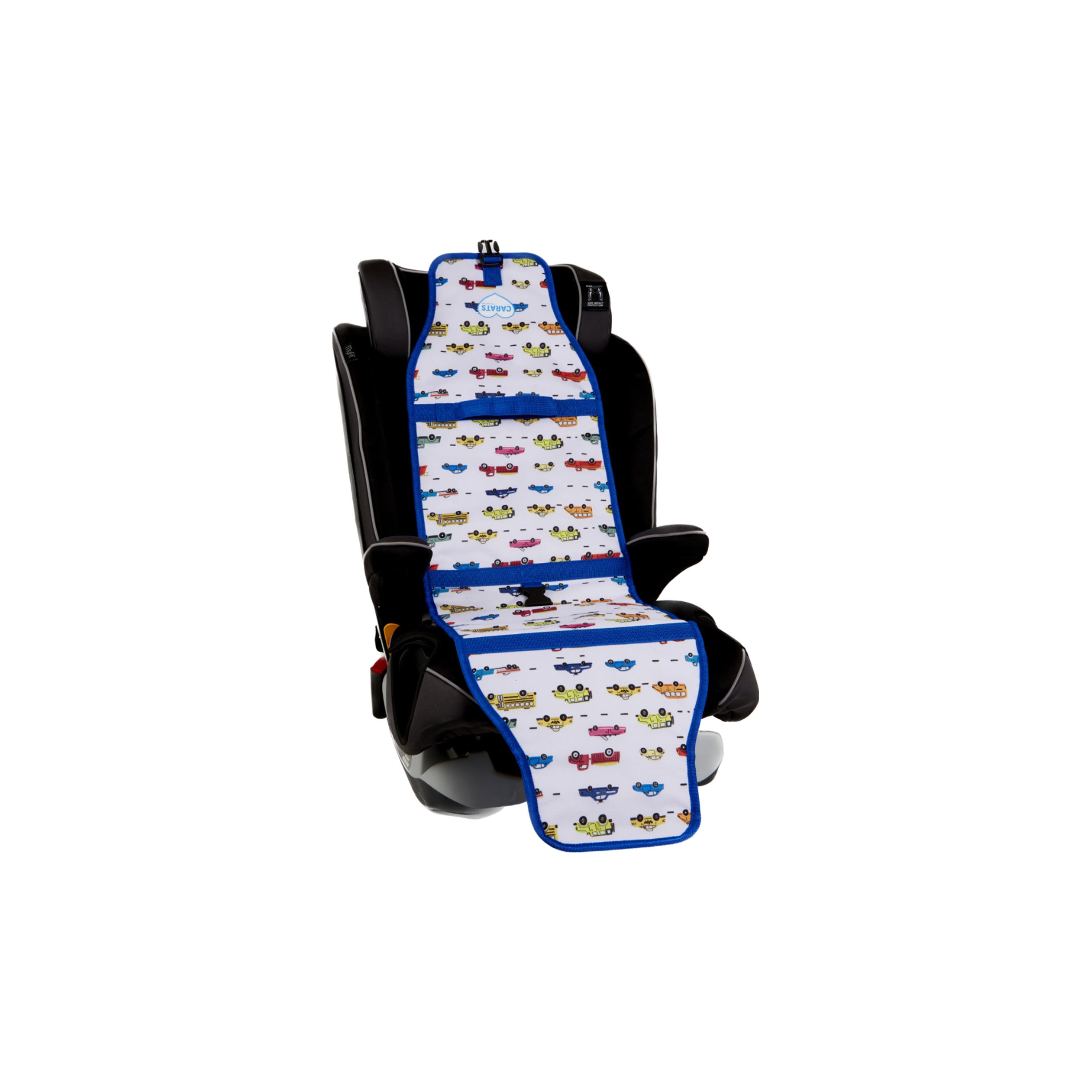 Cool Carats Cars Printed Car Seat Cooler - Grey & White-baby-gear-carseats-image-2