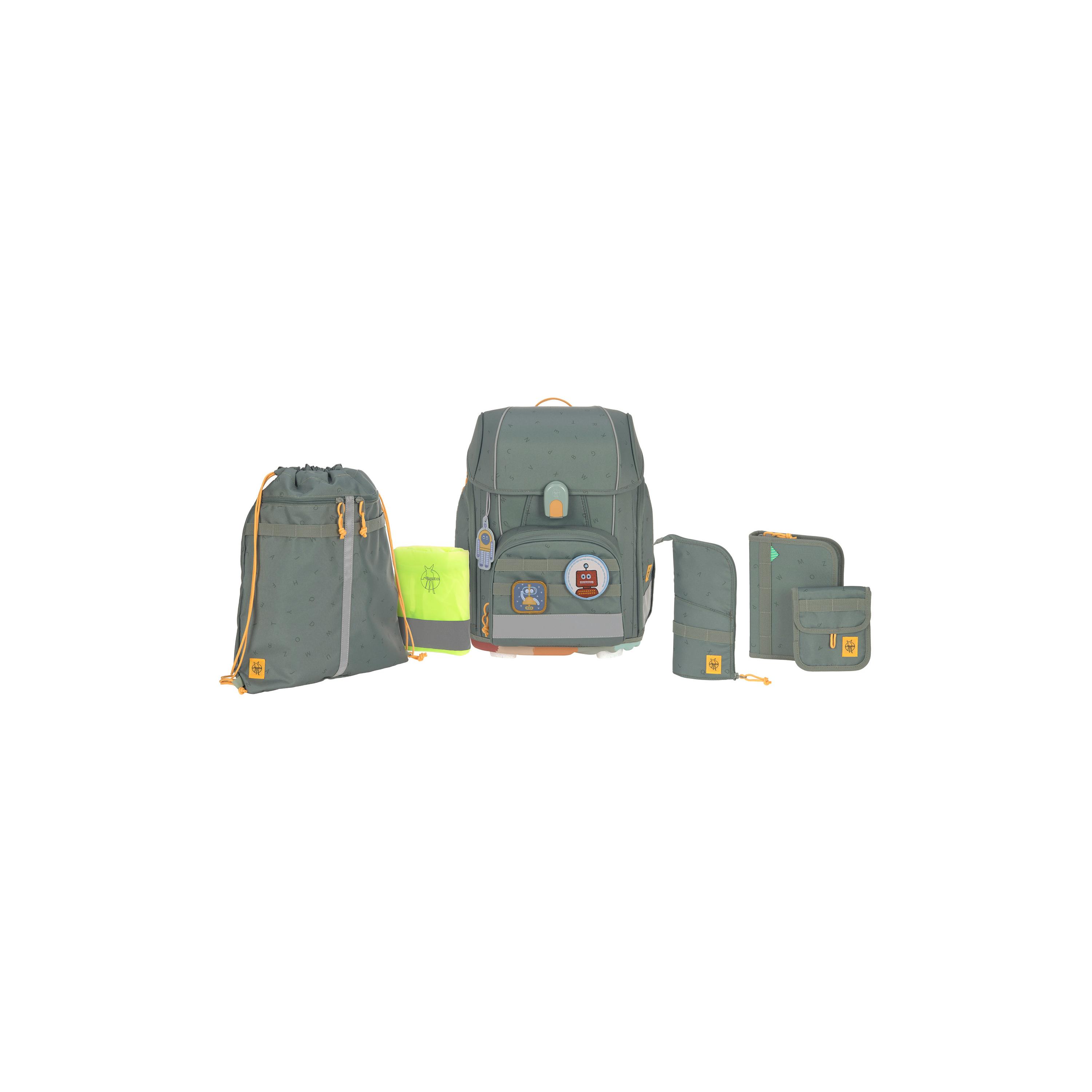 LASSIG BOXY Letters Printed Unique School Bag Set - Green - 21 Litre-school-bagsandbackpacks-sets-image-1