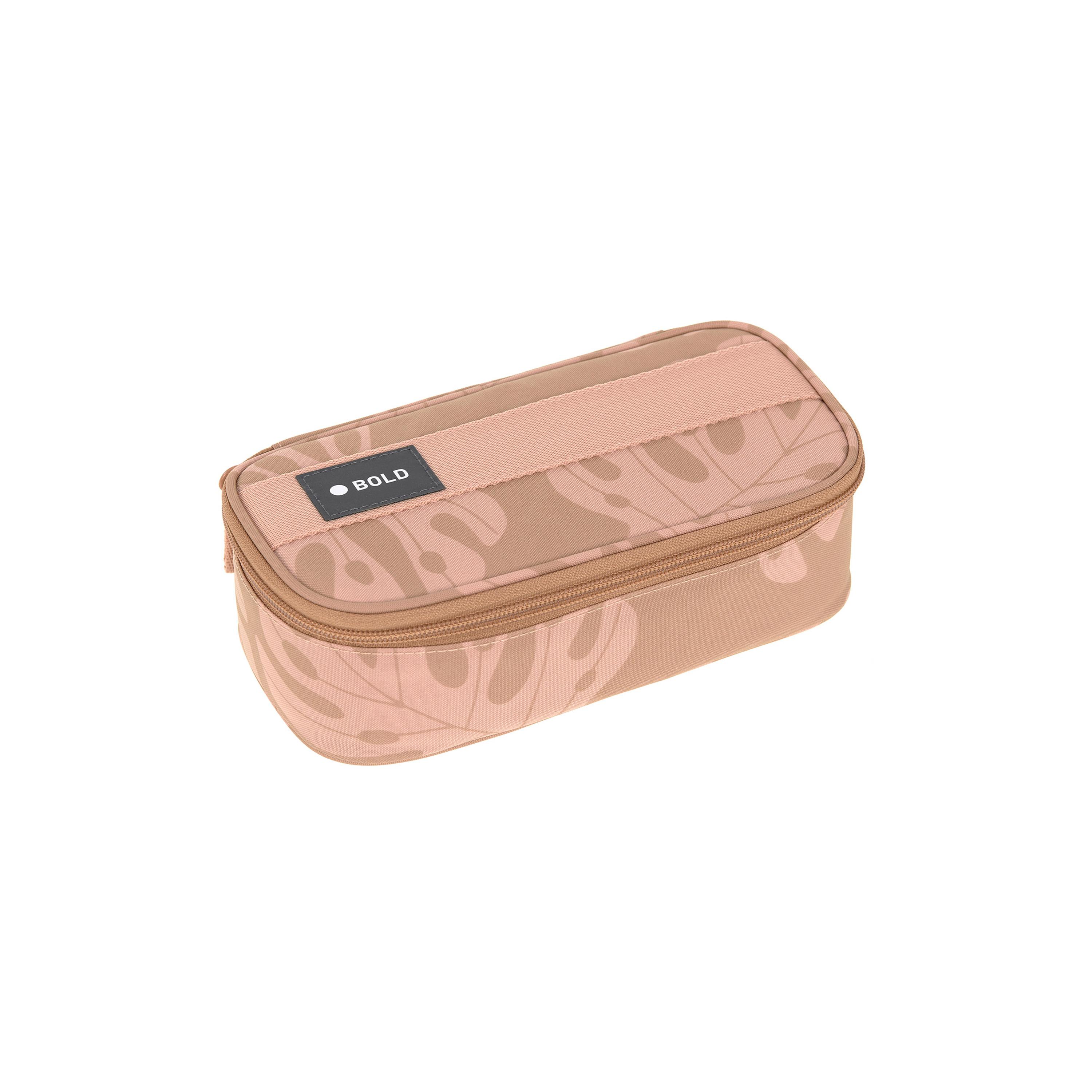 LASSIG Bold Leaves Printed Spacy School Pencil Case - Caramel-school-stationery-pencilcases-image-1