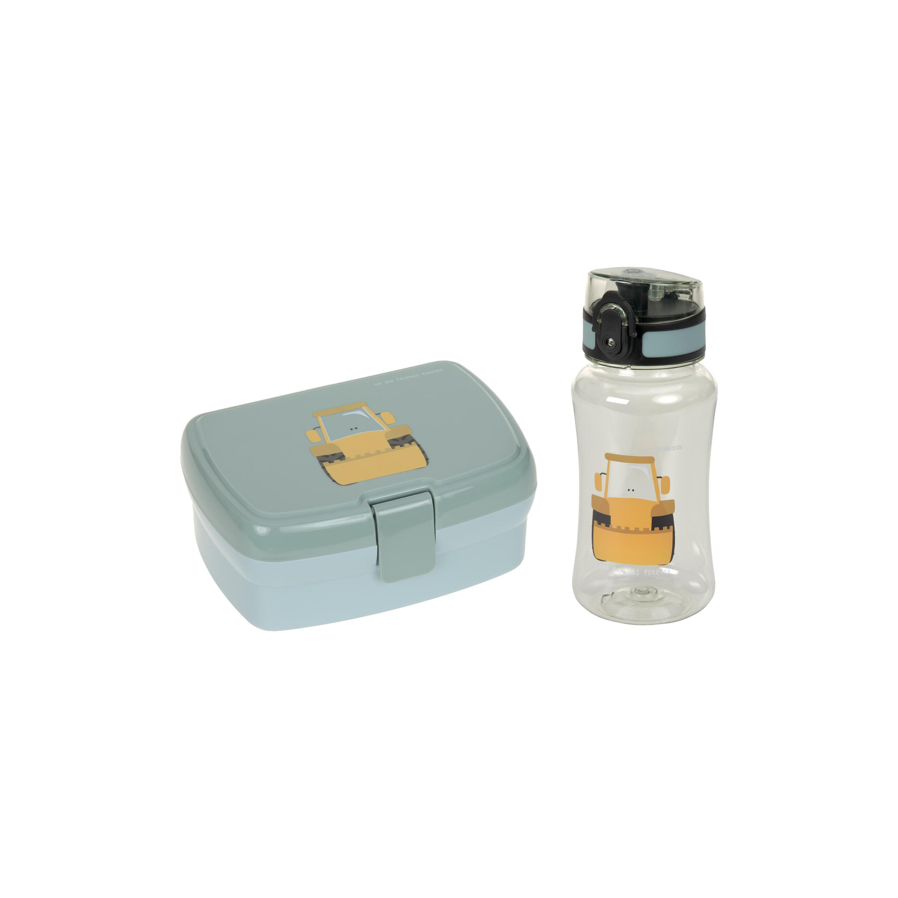 LASSIG Tiny Drivers Lunchbox with Drinking Bottle Set - Excavator-school-lunchessentials-sets-image-1