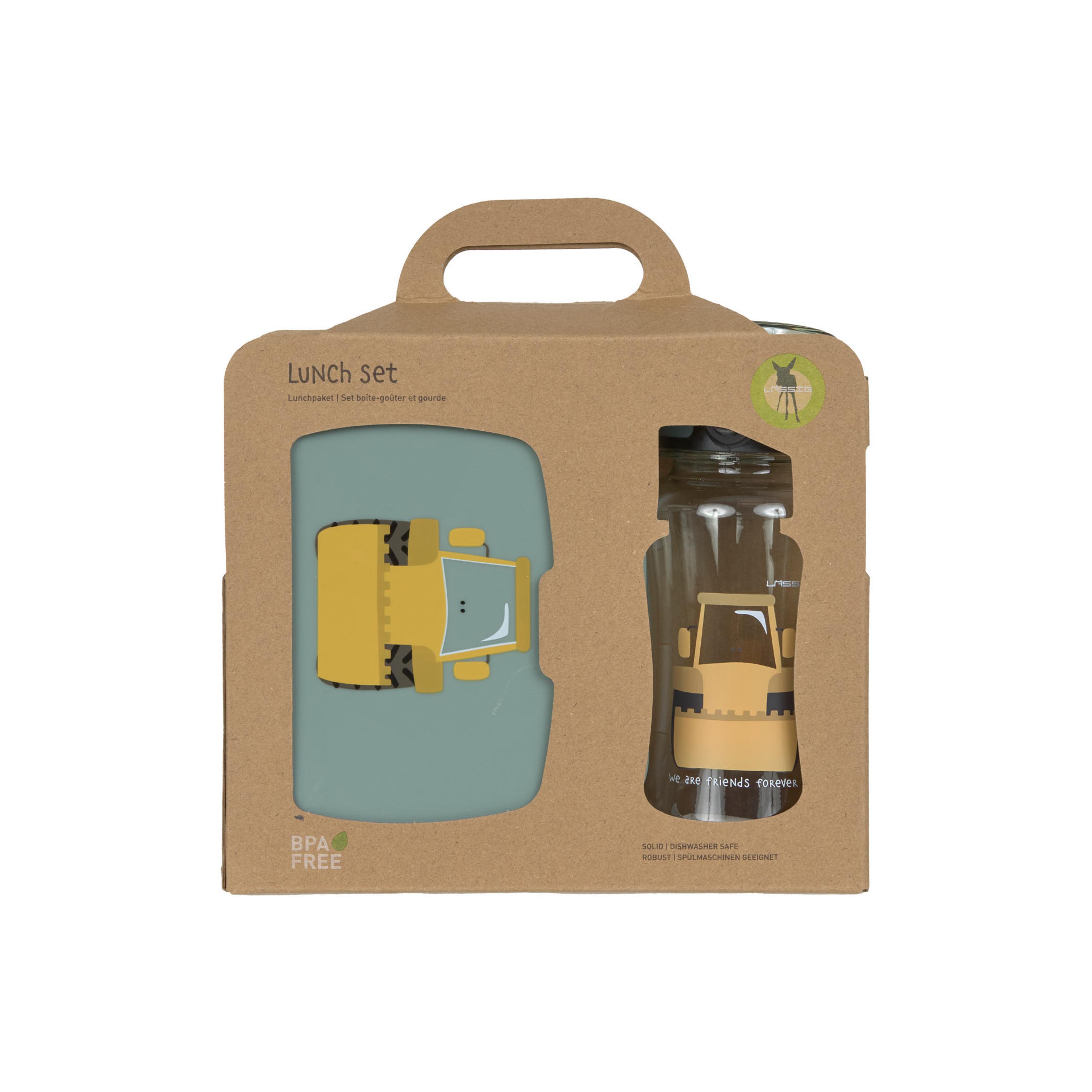 LASSIG Tiny Drivers Lunchbox with Drinking Bottle Set - Excavator-school-lunchessentials-sets-image-9