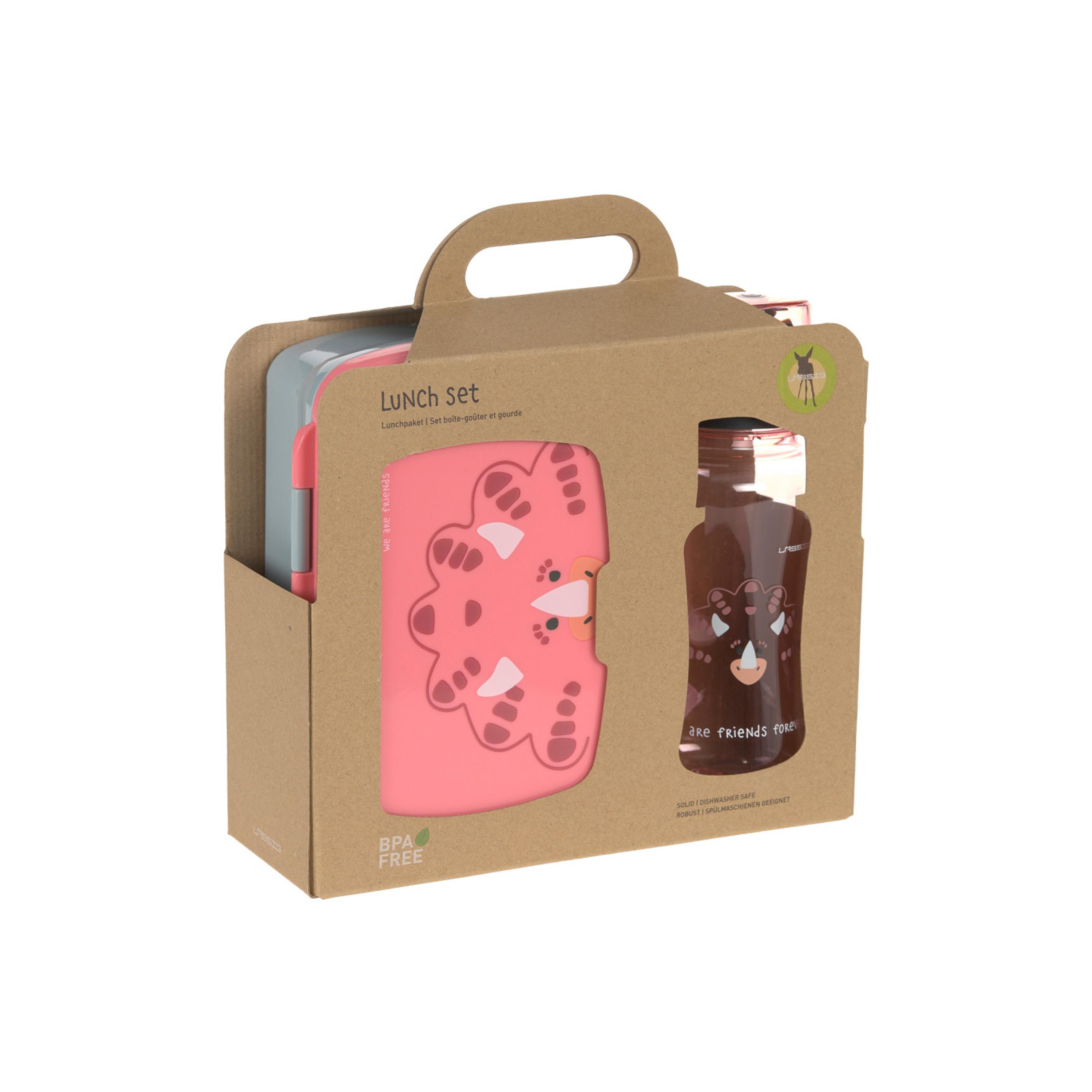 LASSIG About Friends Lunchbox with Drinking Bottle Set - Dino - Rose-school-lunchessentials-sets-image-9