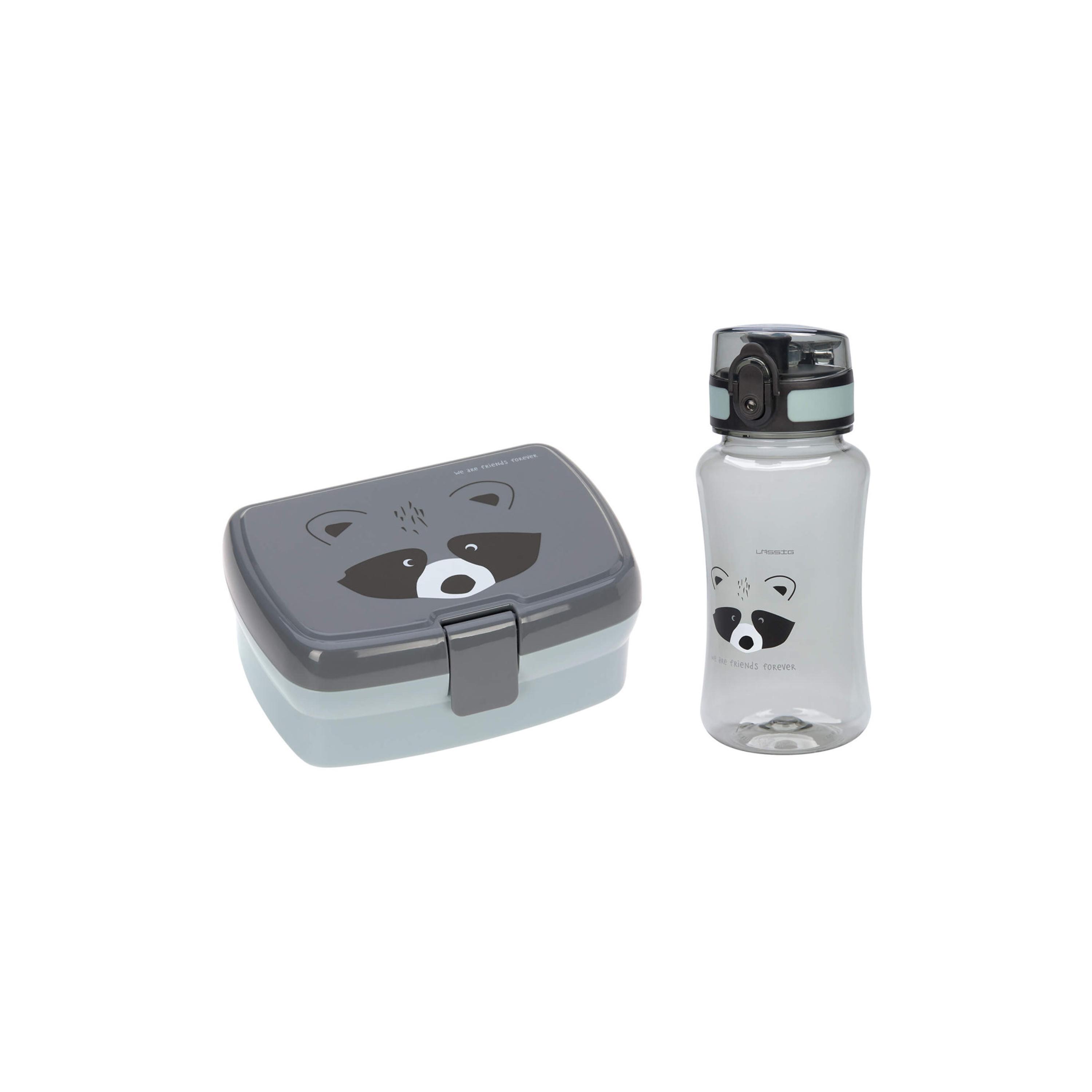 LASSIG About Friends Lunchbox with Drinking Bottle Set - Racoon-school-lunchessentials-sets-image-1