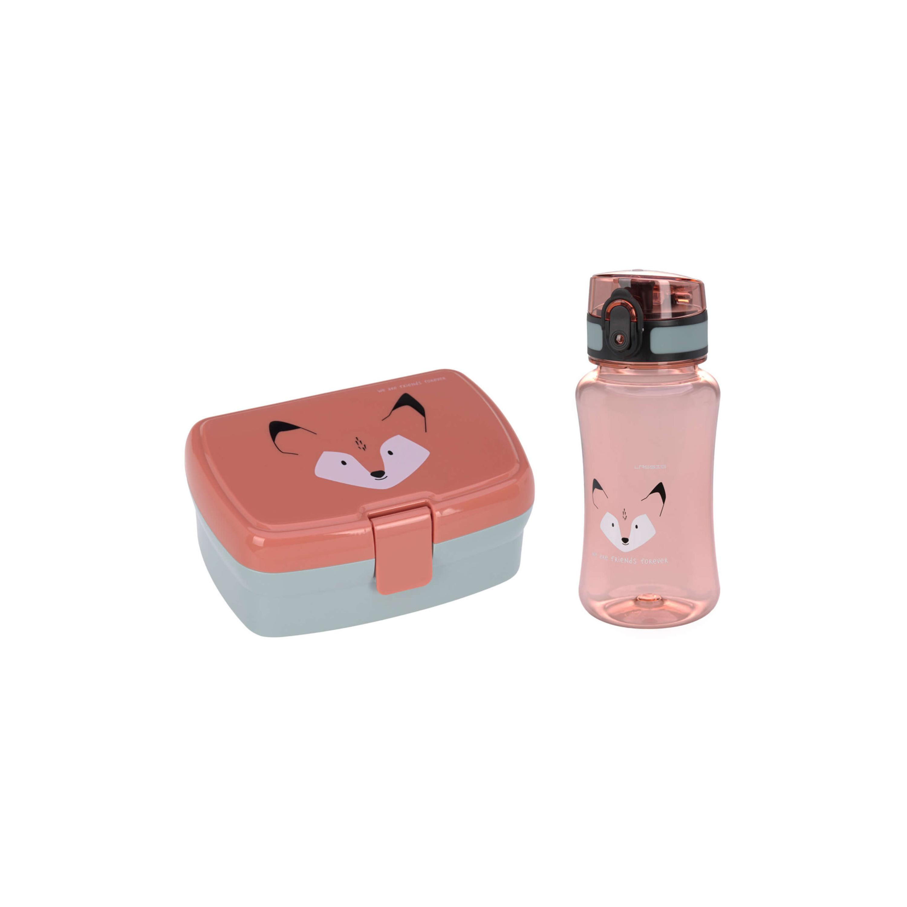 LASSIG About Friends Lunchbox with Drinking Bottle Set - Fox-school-lunchessentials-sets-image-1