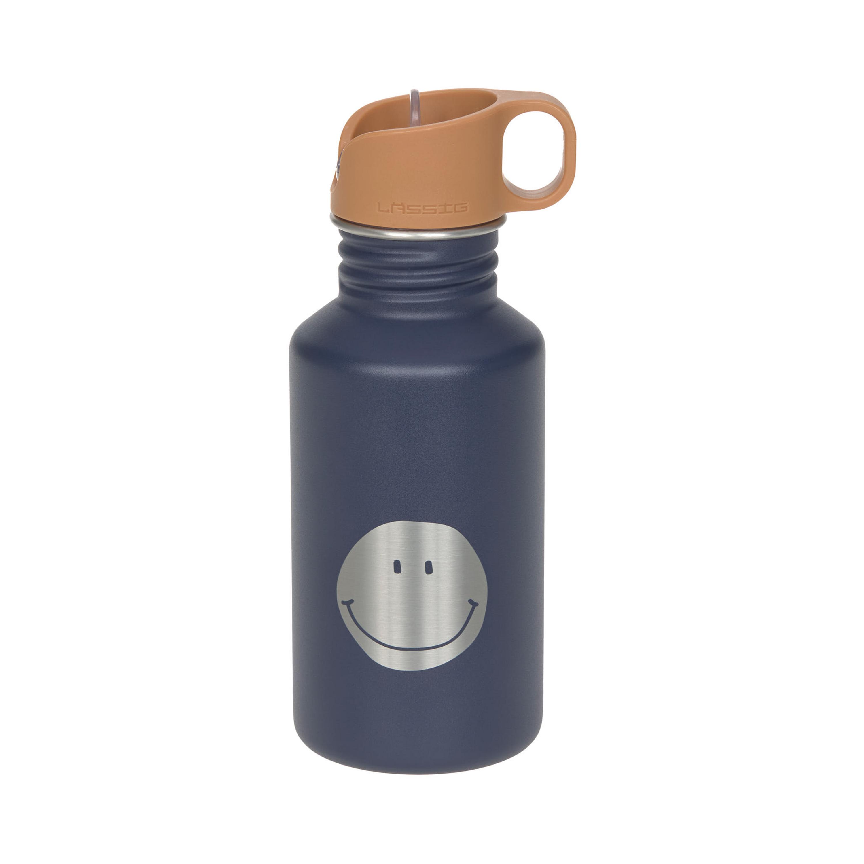 LASSIG Little Gang Stainless Steel Drinking Bottle - Smile - Navy-school-waterbottles-image-1