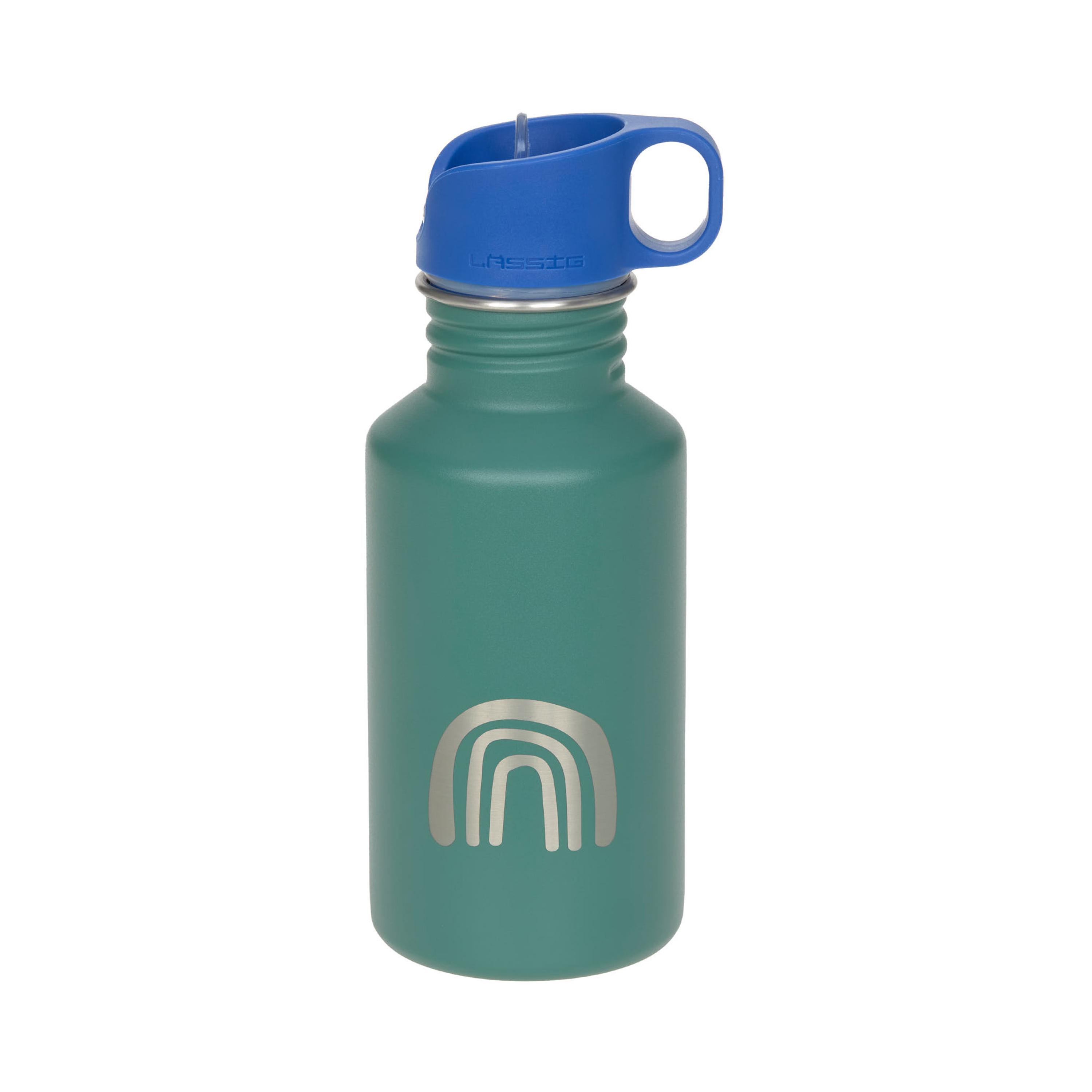 LASSIG Little Gang Stainless Steel Drinking Bottle - Rainbow - Green-school-waterbottles-image-1
