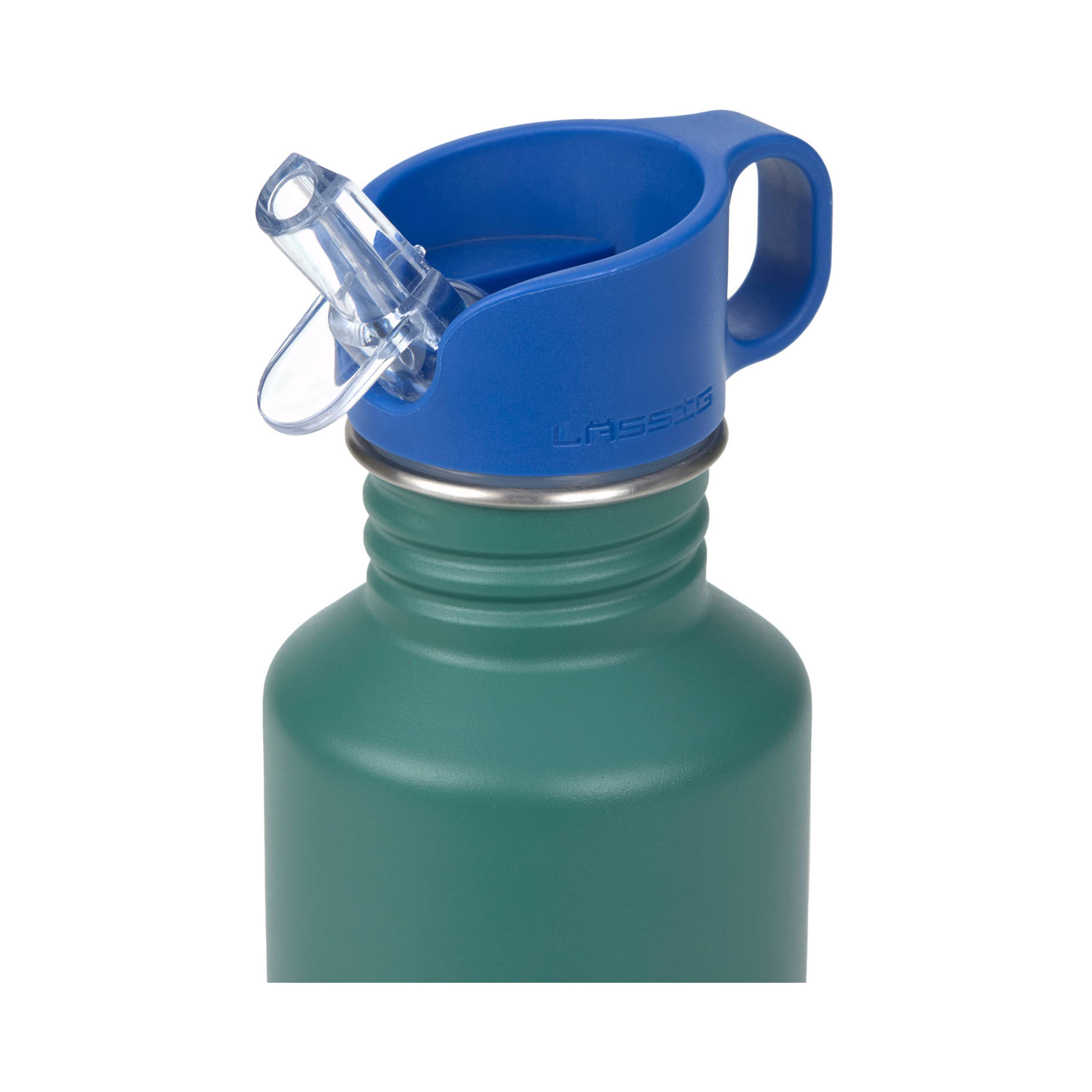 LASSIG Little Gang Stainless Steel Drinking Bottle - Rainbow - Green-school-waterbottles-image-2