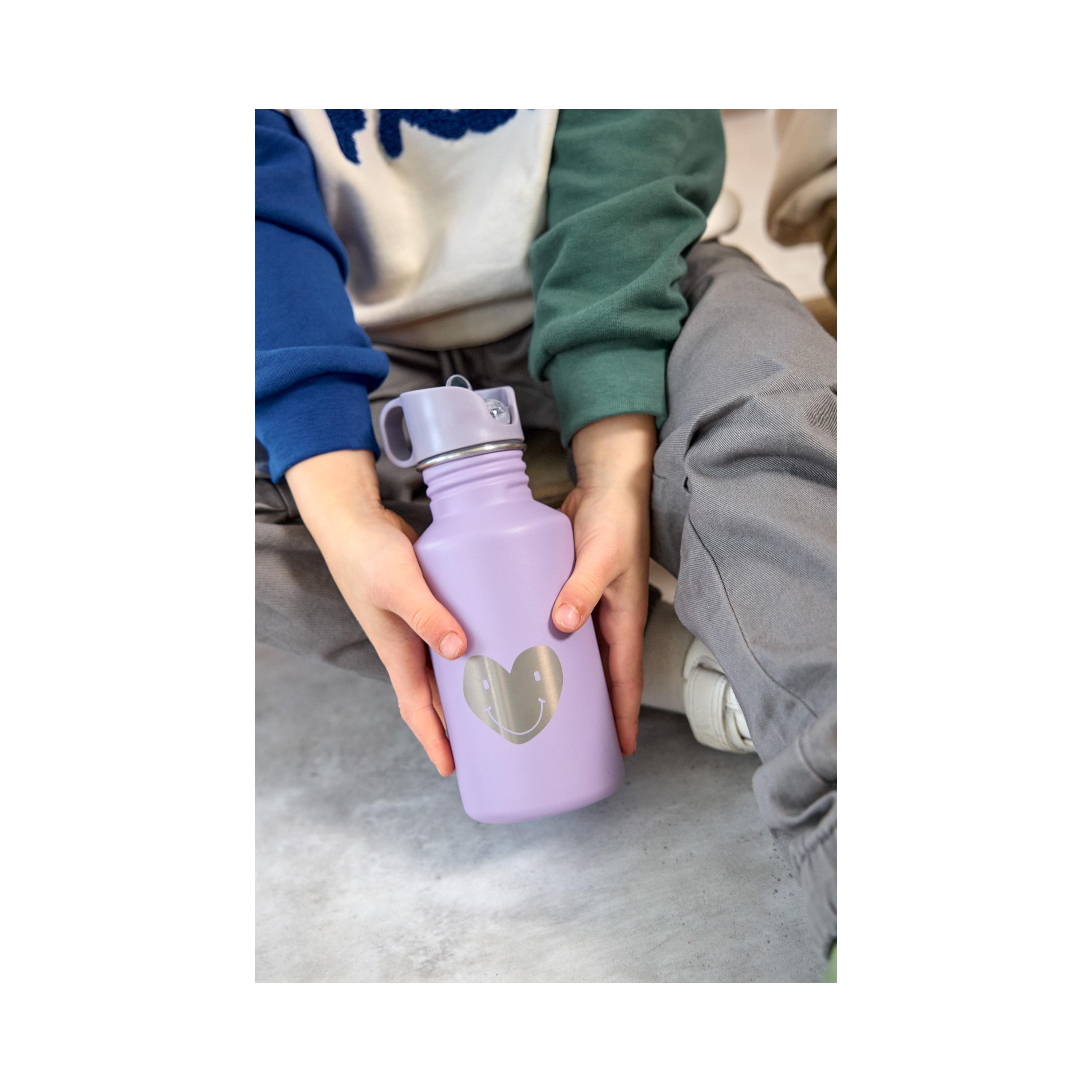 LASSIG Little Gang Stainless Steel Drinking Bottle - Heart - Lilac-school-waterbottles-image-4