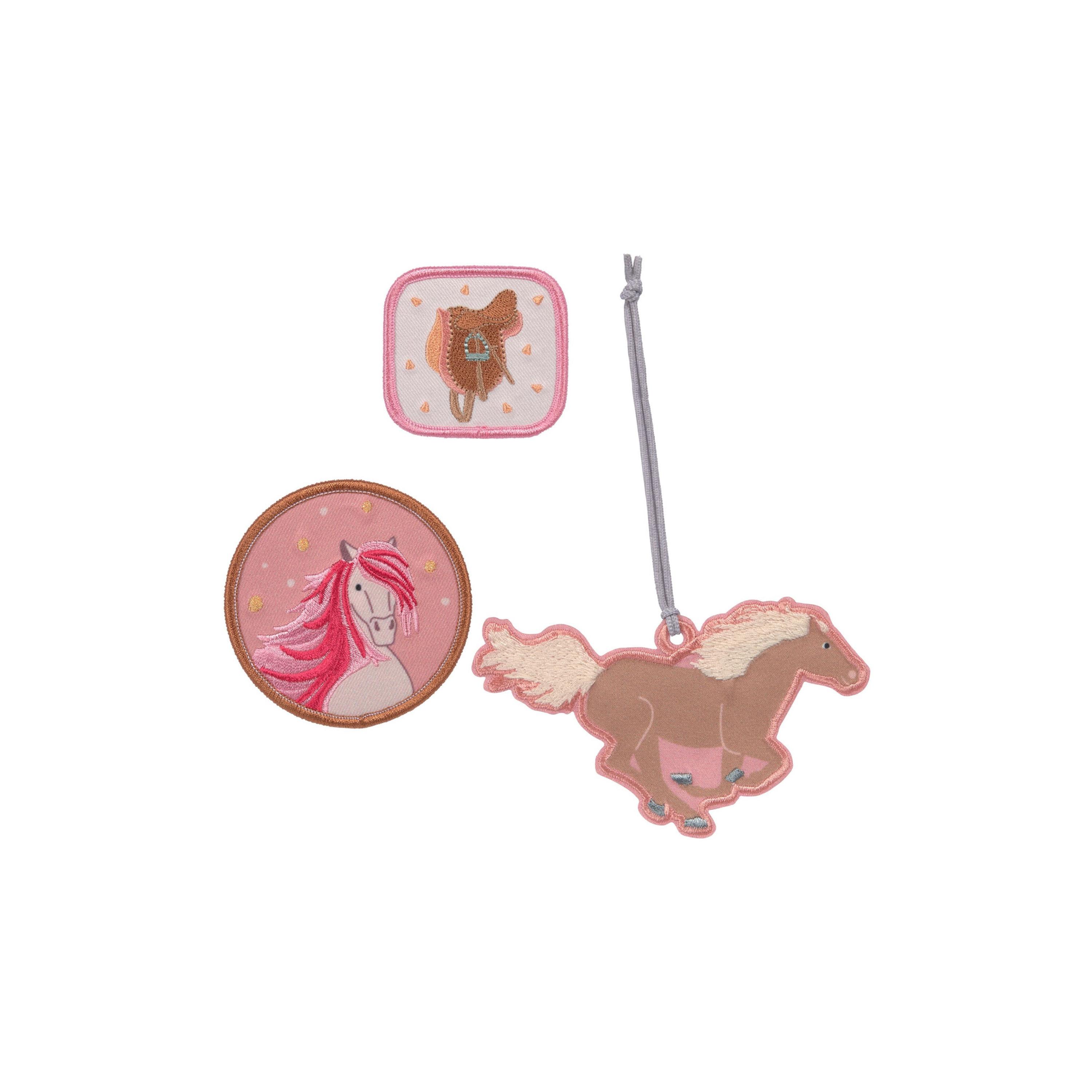 LASSIG Pendant with 2-Piece Patches Set - Horse - Pink-girls-accessories-keyringsandbagcharms-image-1