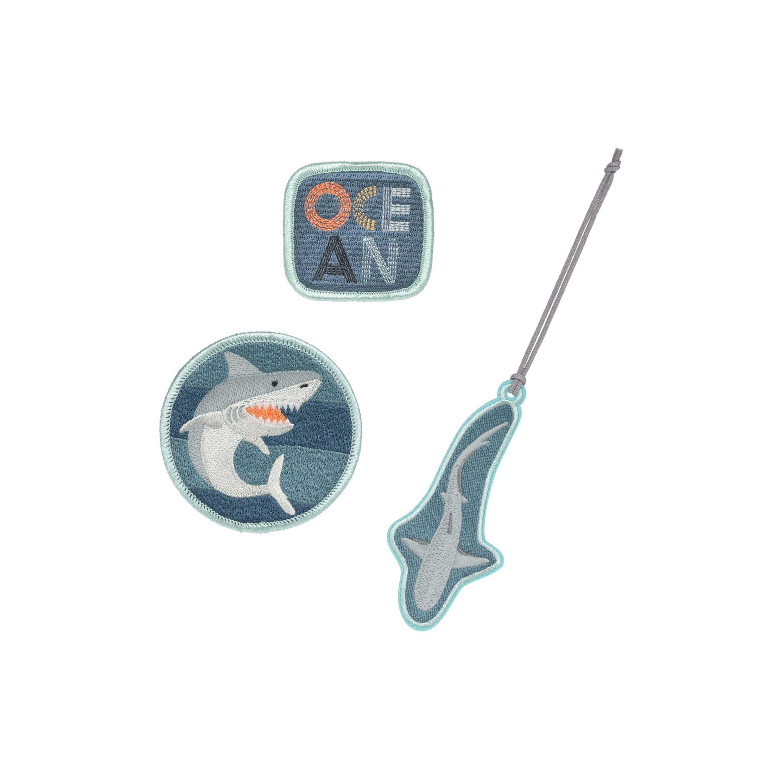 LASSIG Pendant with 2-Piece Patches Set - Shark Ocean Edition-girls-accessories-keyringsandbagcharms-image-1