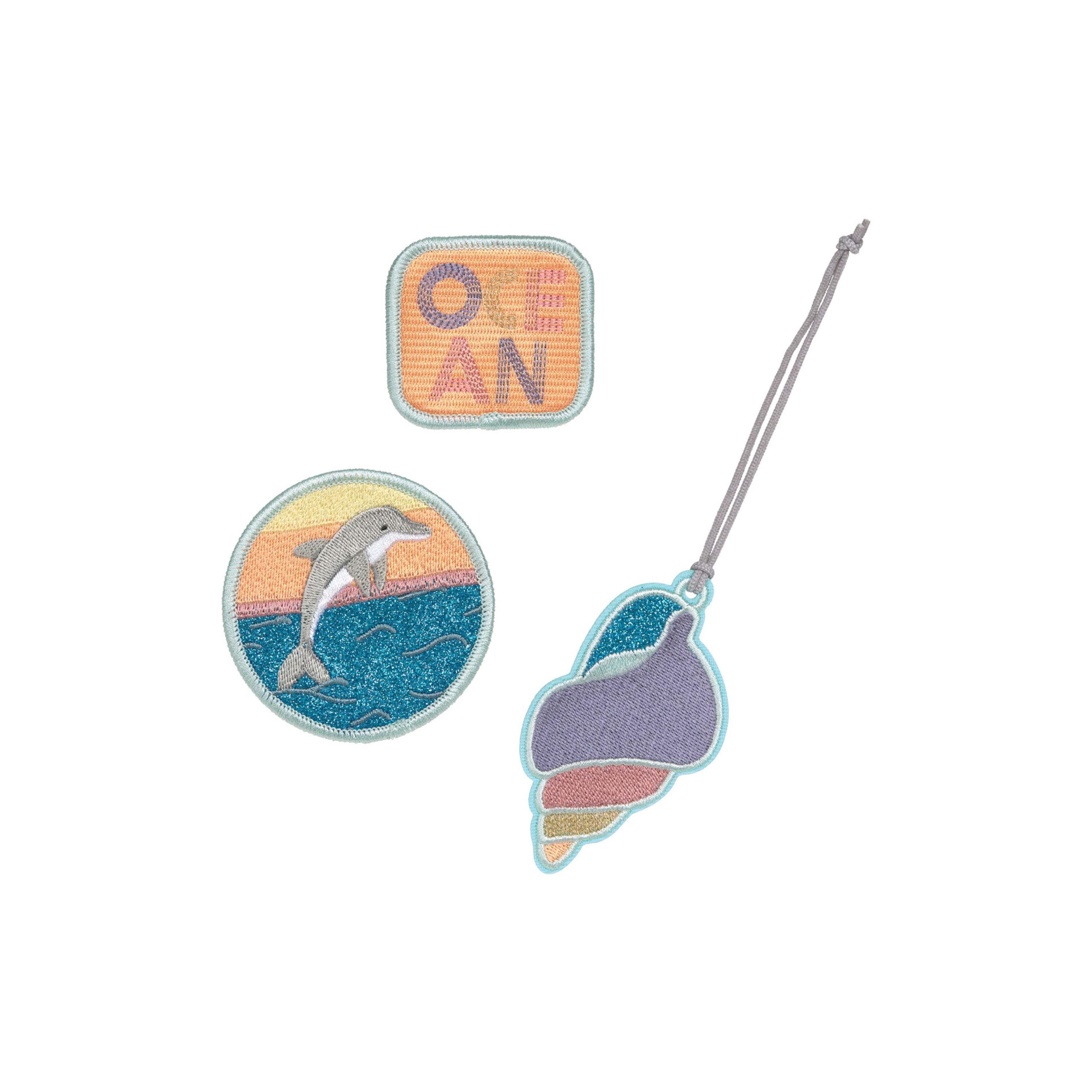 LASSIG Pendant with 2-Piece Patches Set - Dolphin Ocean Edition-girls-accessories-keyringsandbagcharms-image-1