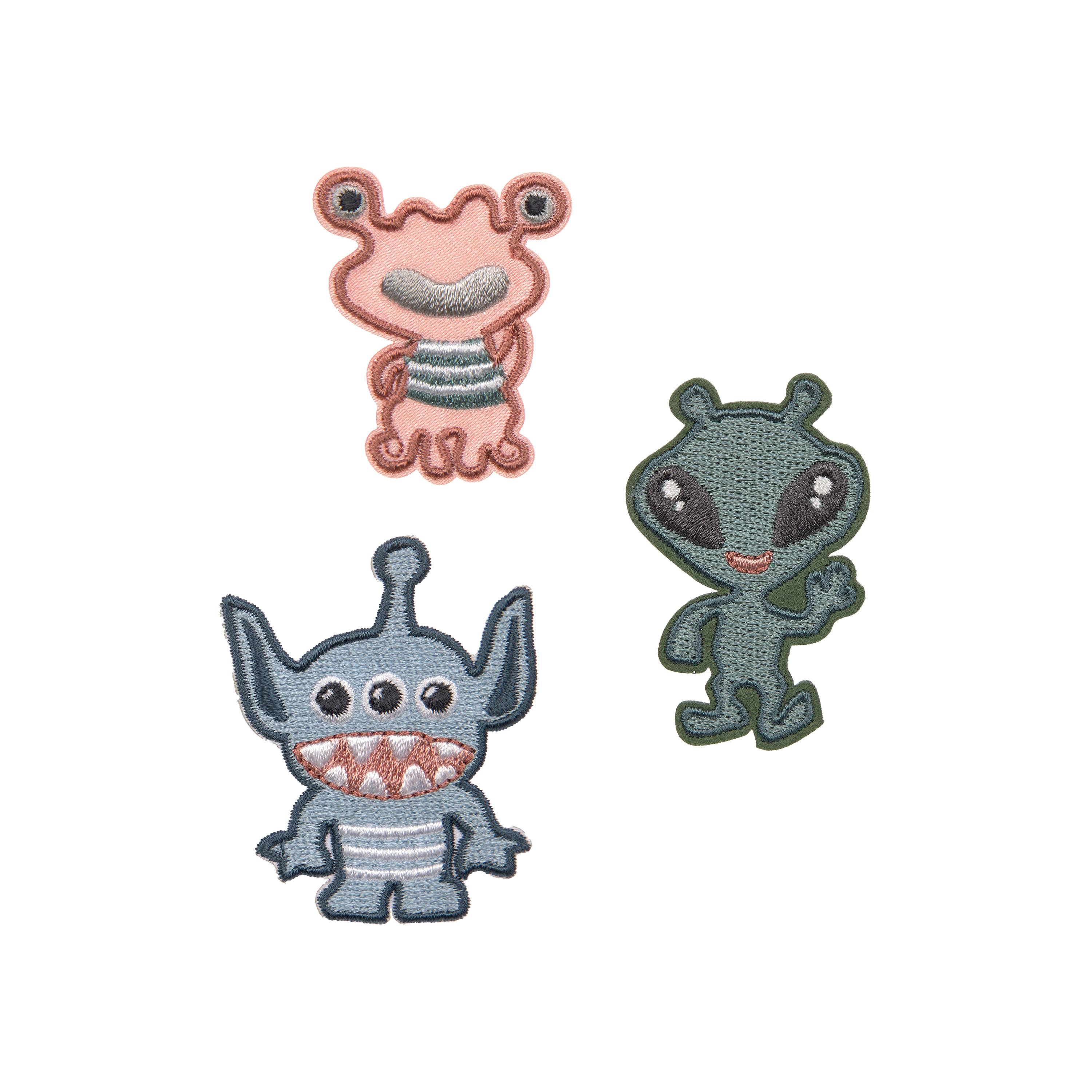 LASSIG 3-Piece Textile Woven Self-Adhesive Sticker Set - Monster-school-artsandcrafts-image-1