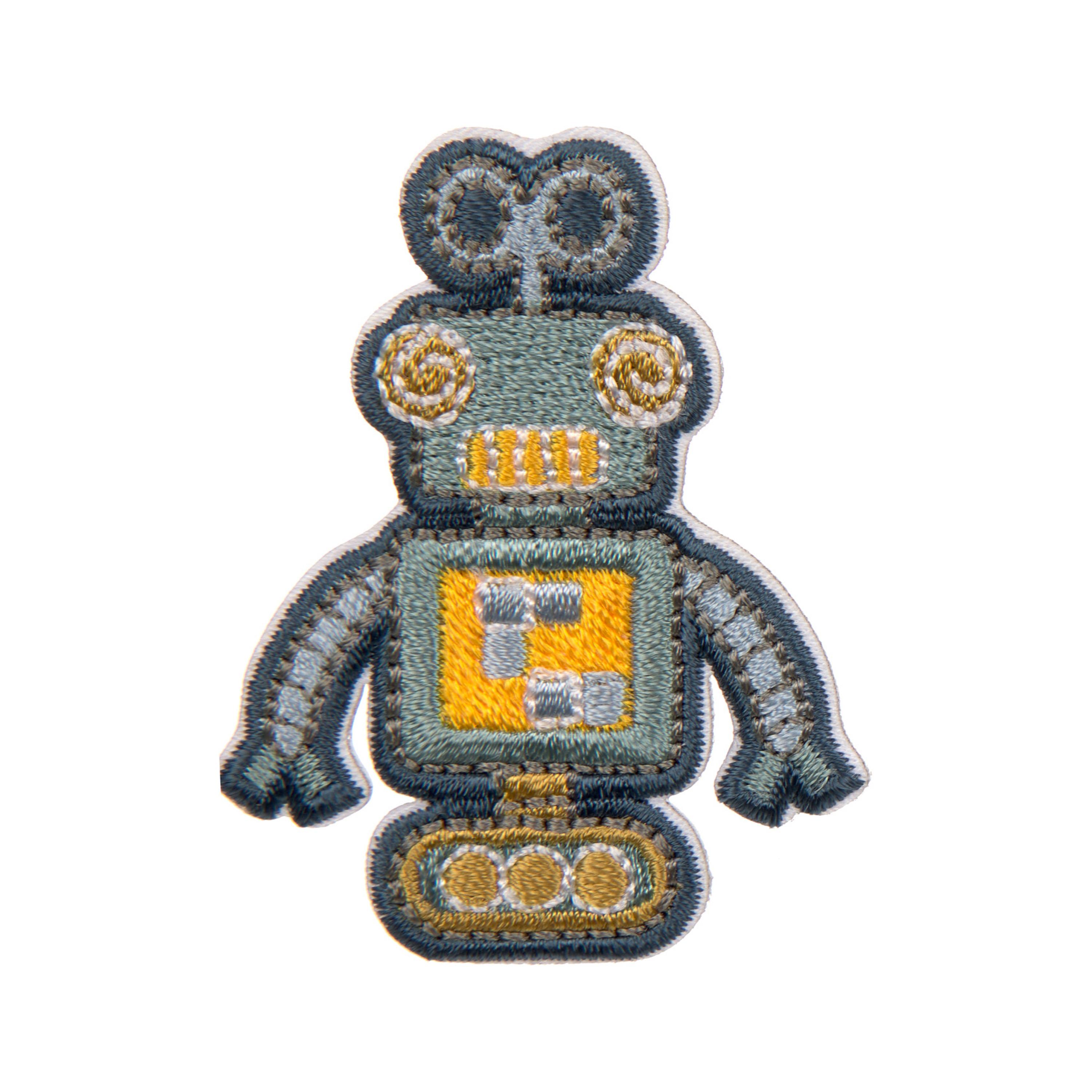 LASSIG 3-Piece Textile Woven Self-Adhesive Sticker Set - Robots-school-artsandcrafts-image-2