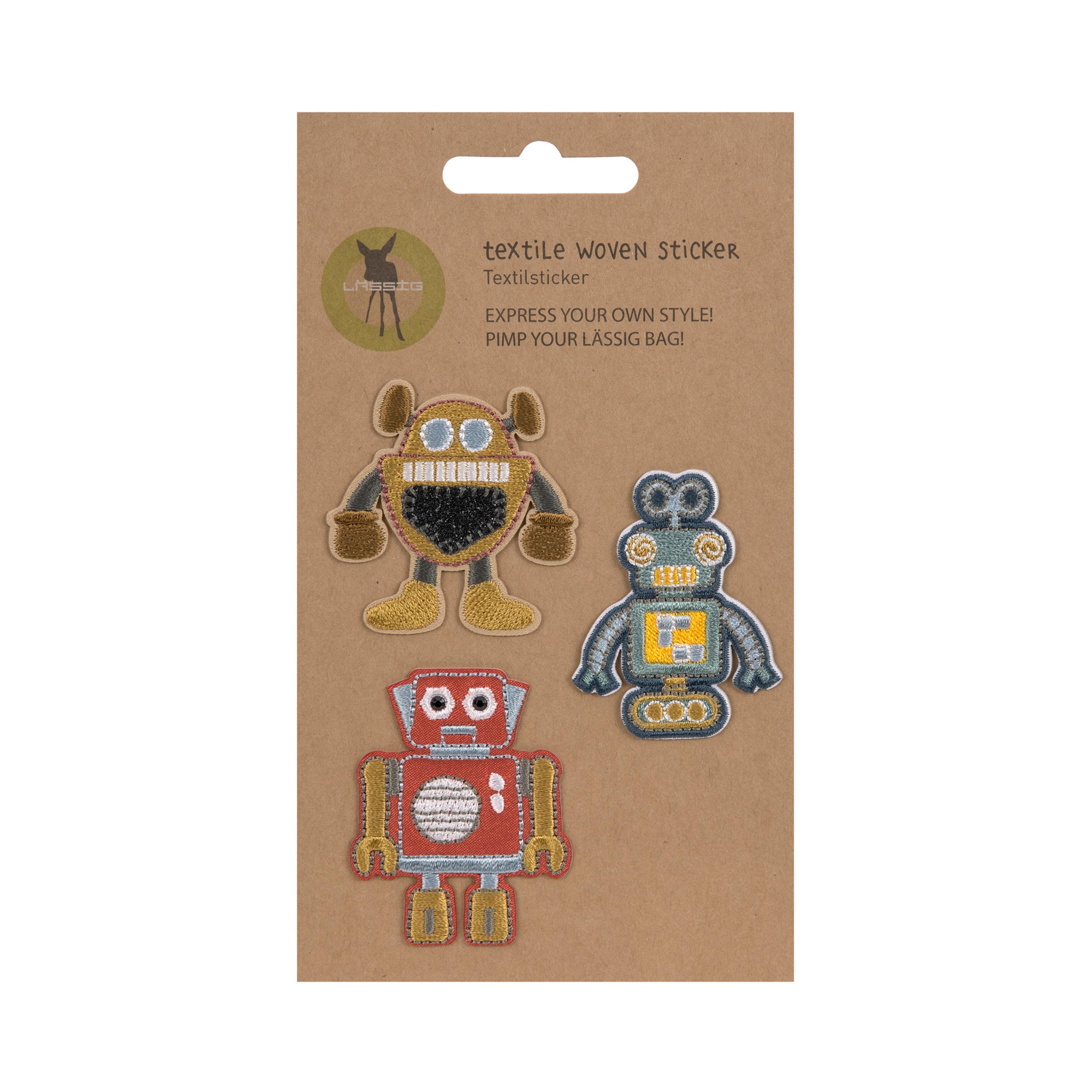 LASSIG 3-Piece Textile Woven Self-Adhesive Sticker Set - Robots-school-artsandcrafts-image-9