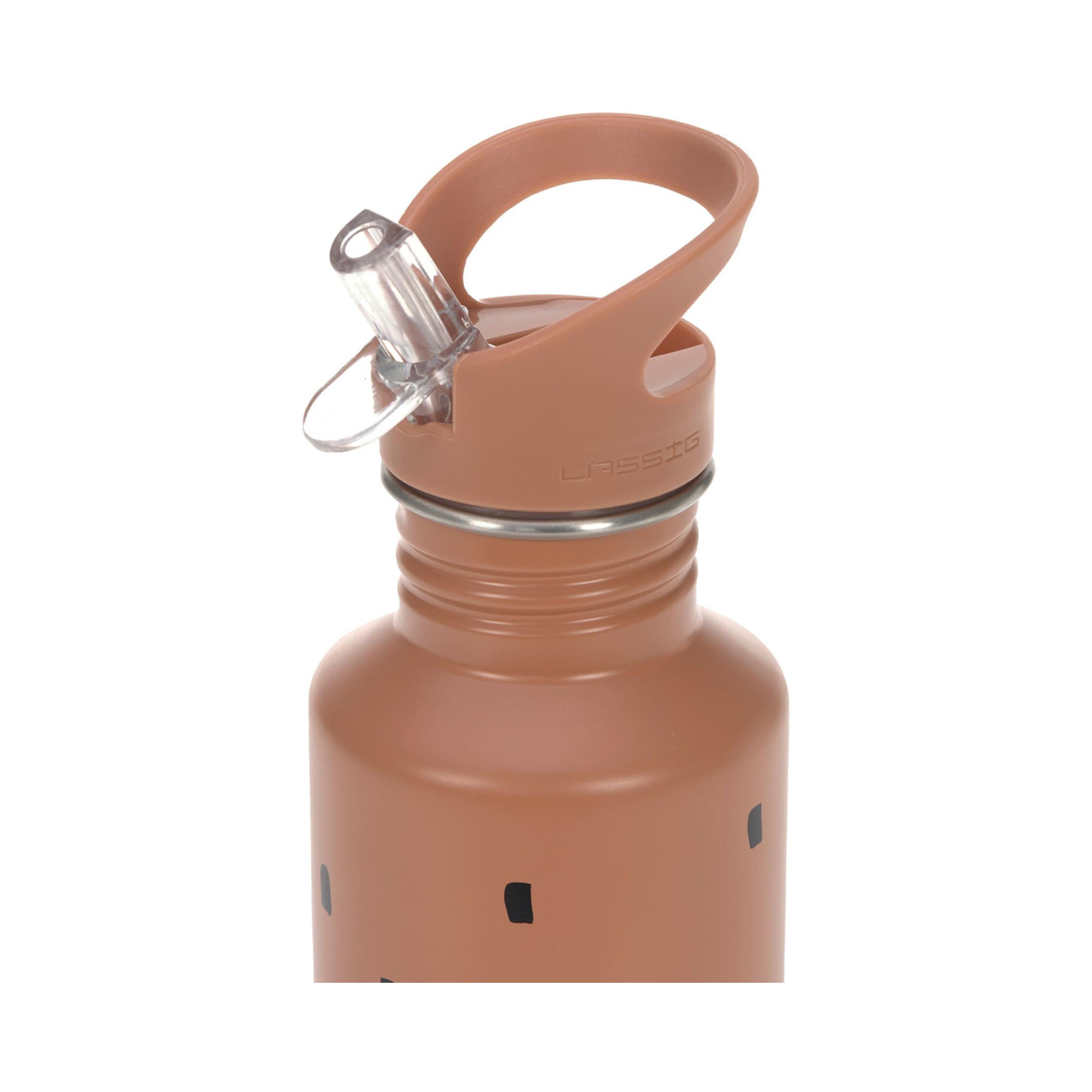 زجاجة شرب من الفولاذ المقاوم للصدأ مطبوعة بكلمة هابي من لاسيج - 500 مل-school-waterbottles-image-3