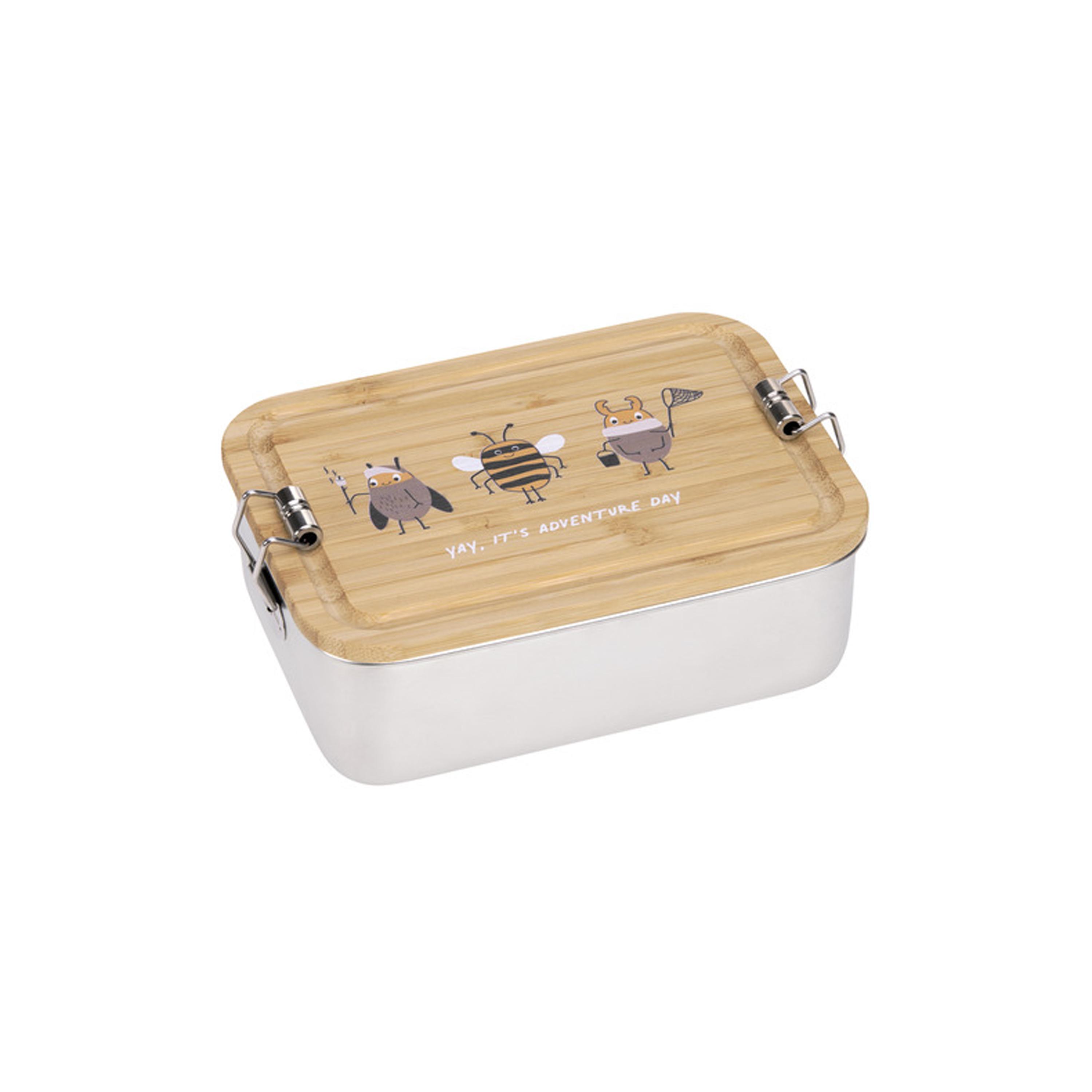 صندوق غداء من الفولاذ المقاوم للصدأ مع غطاء من الخيزران من لاسيج - الطبيعة-school-lunchessentials-lunchboxes-image-1