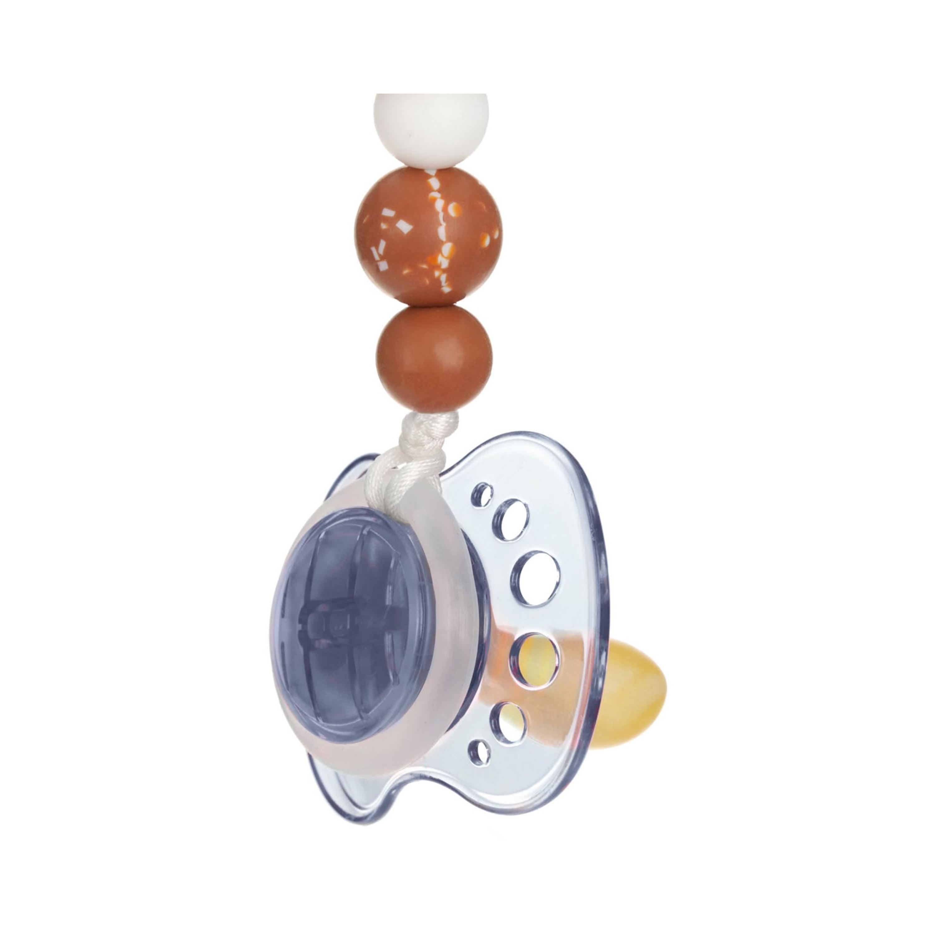 LASSIG Little Universe Soother Holder - Moon - Rust-baby-feeding-pacifiers-image-2