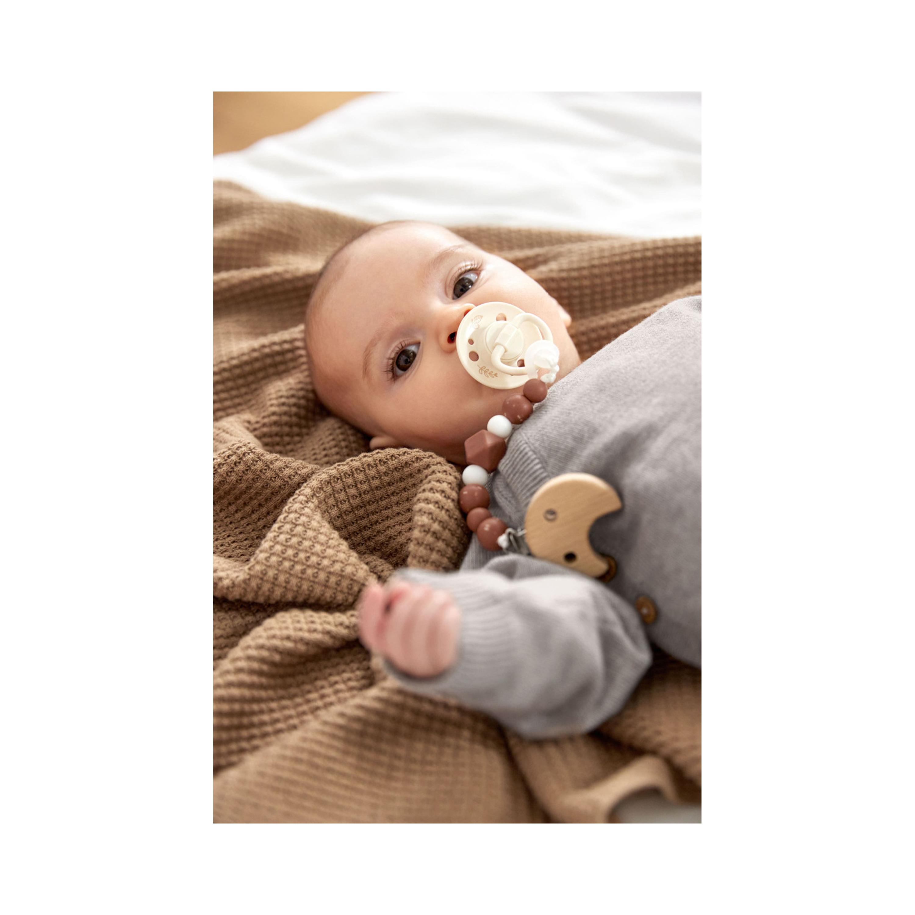 LASSIG Little Universe Soother Holder - Moon - Rust-baby-feeding-pacifiers-image-7