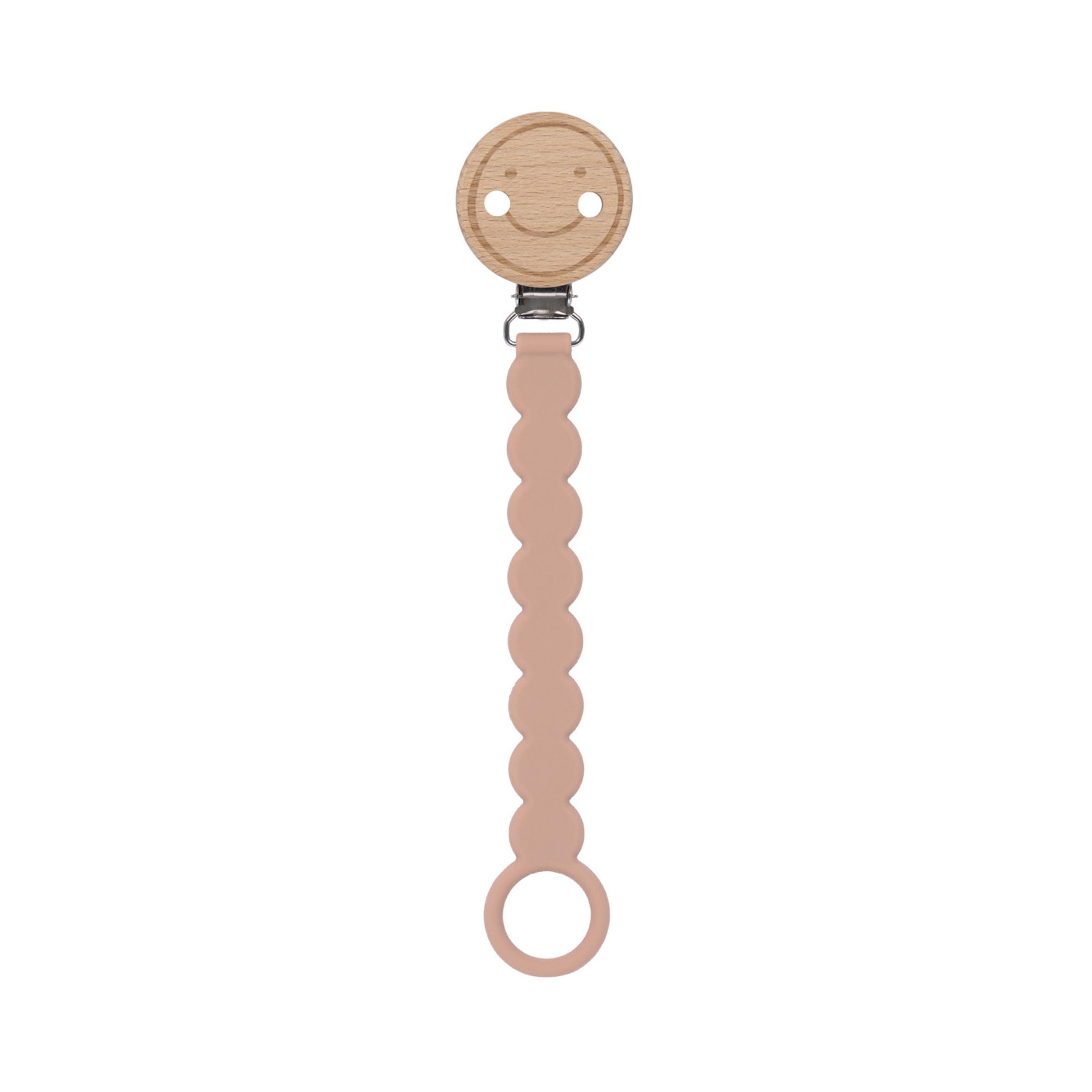 LASSIG Tiny Smile Soother Holder - Maple-baby-feeding-pacifiers-image-1