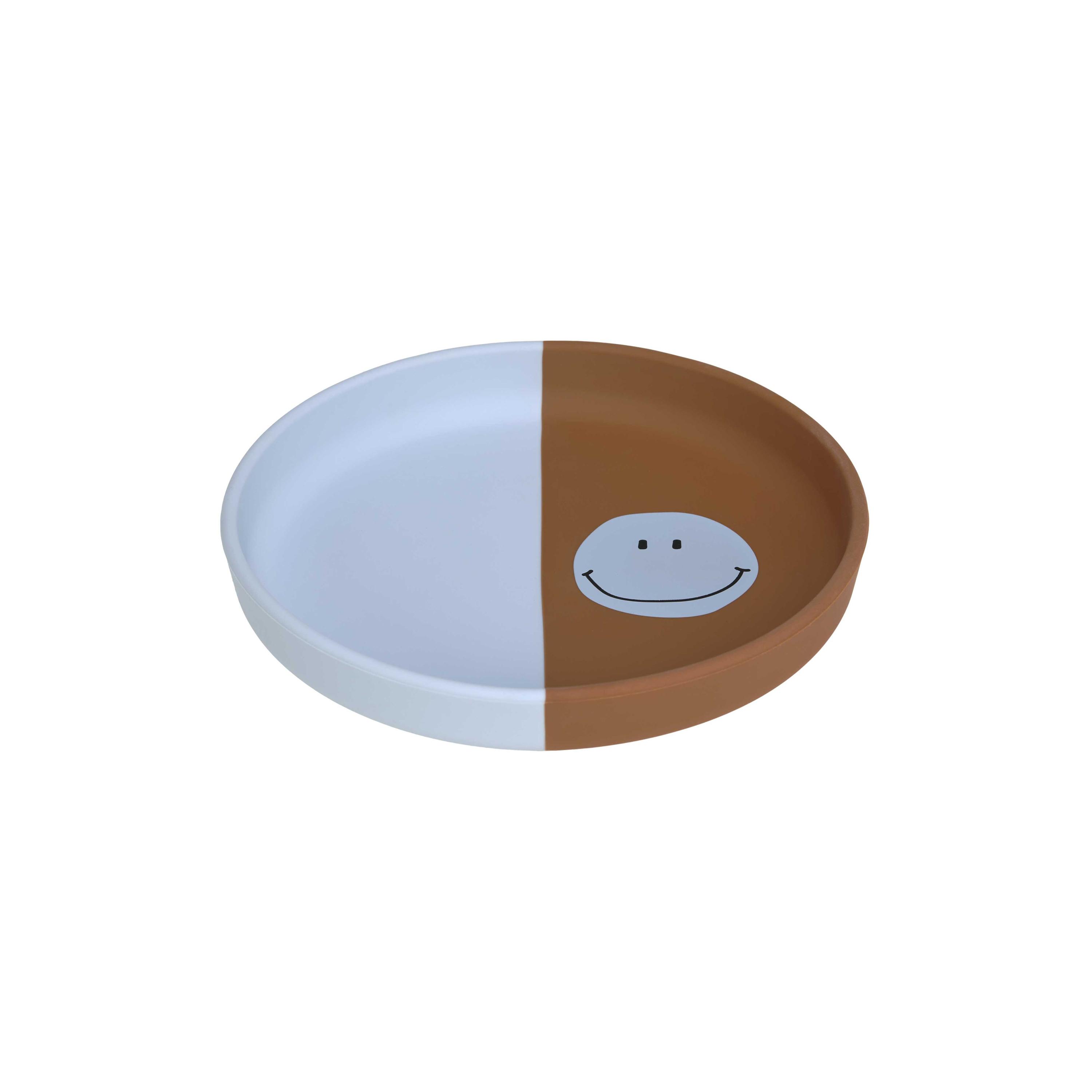 LASSIG Happy Rascals Silicone Plate - Smile - Sky Blue-baby-feeding-mealtimeessentials-image-1