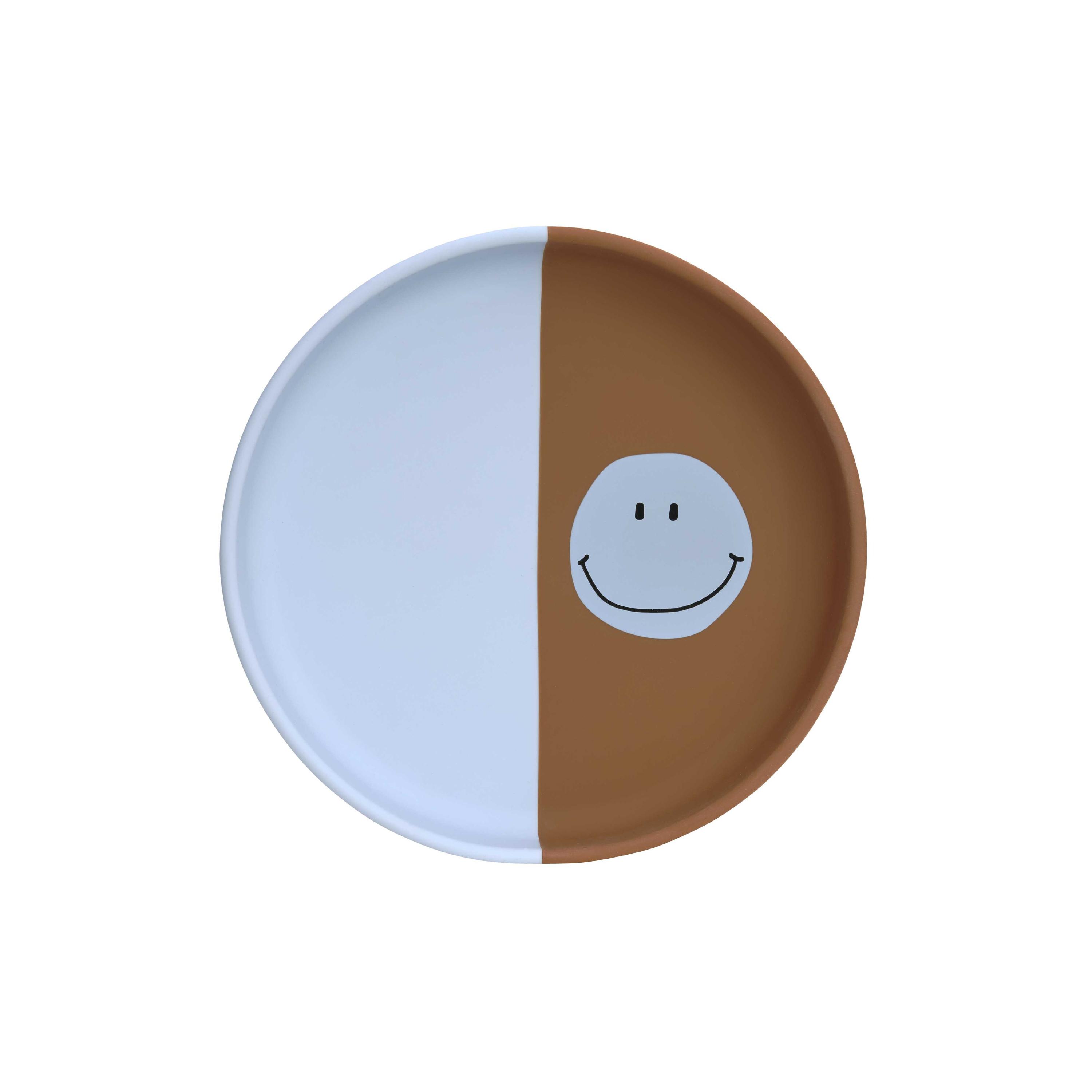 LASSIG Happy Rascals Silicone Plate - Smile - Sky Blue-baby-feeding-mealtimeessentials-image-2