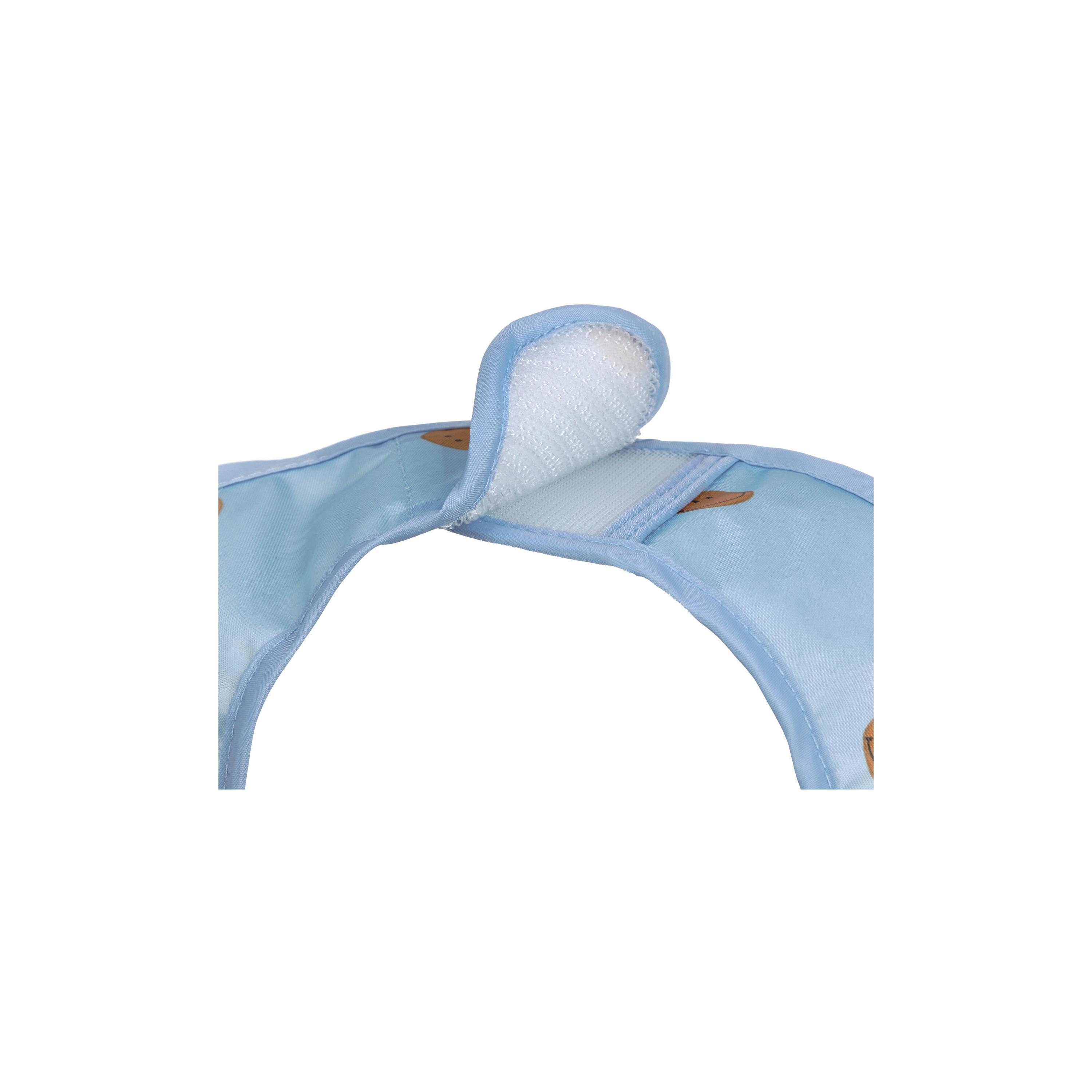 مريلة خفيفة الوزن من قطعتين من هابي راسكالز من لاسيج - سمايل - أزرق سماوي-baby-feeding-bibs-image-4
