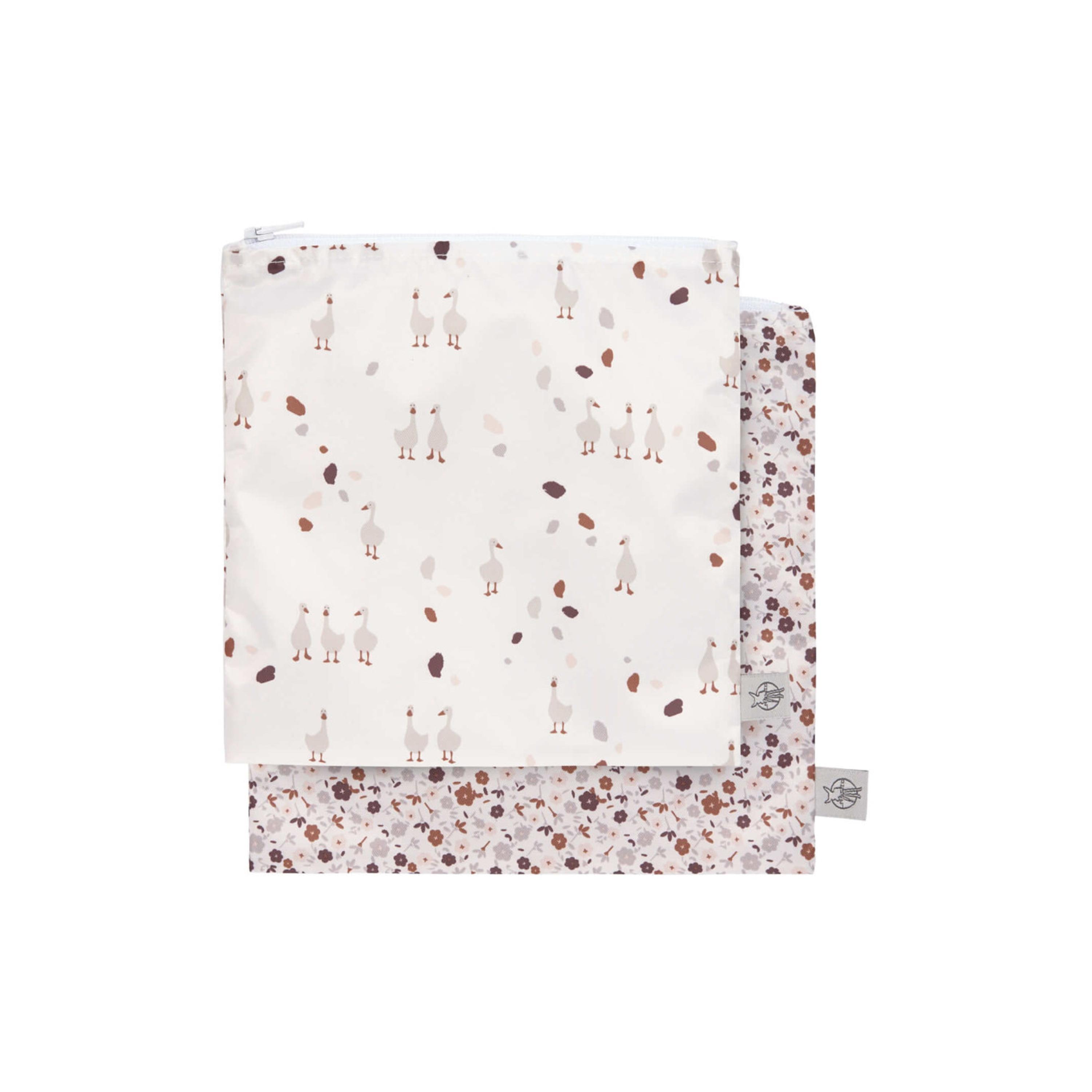 LASSIG 2-Piece Tiny Farmer Snack Bag - Flowers & Goose-baby-feeding-mealtimeessentials-image-1