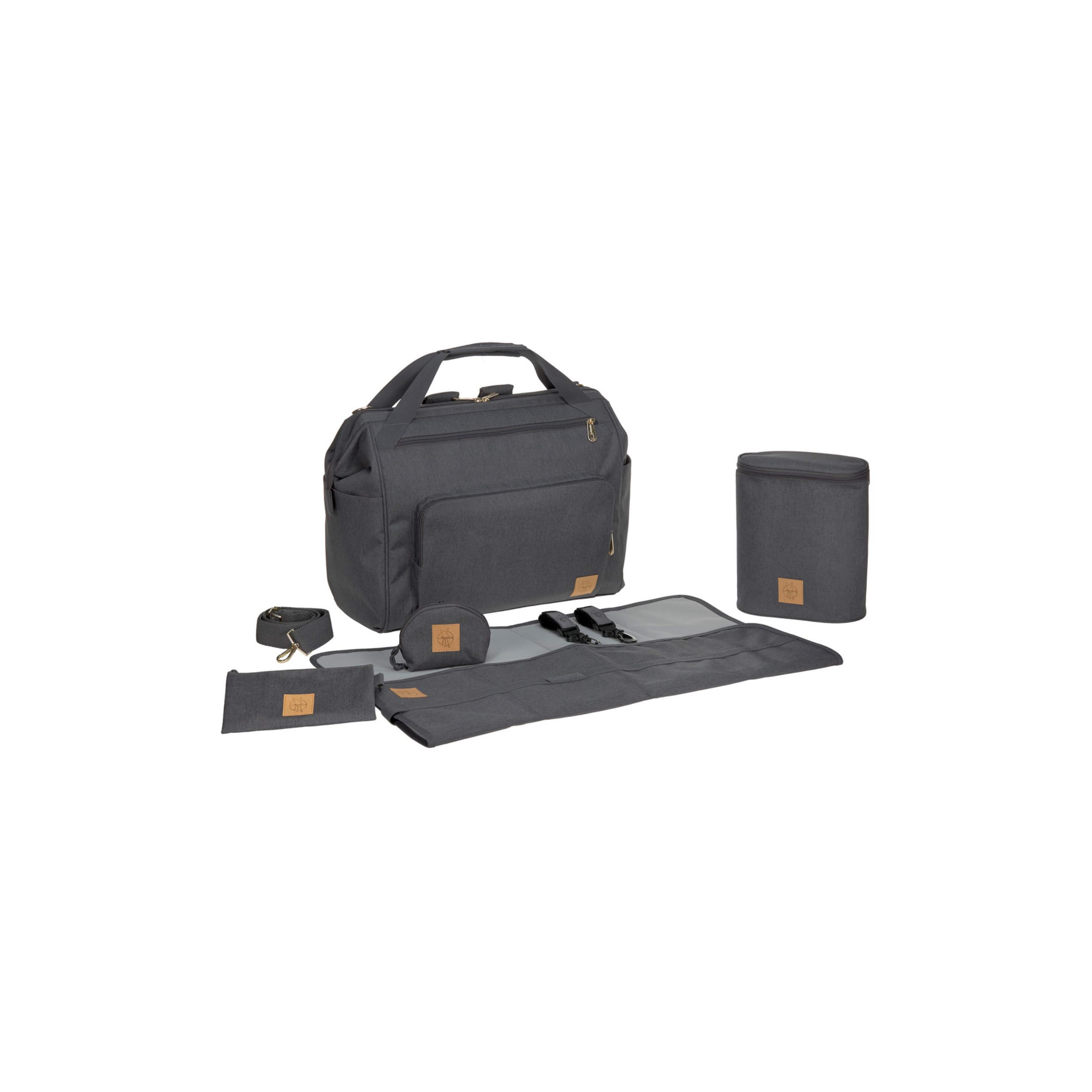 LASSIG GLA Goldie Twin Backpack with Changing Mat - Anthracite-baby-diapering-diaperbags-image-4