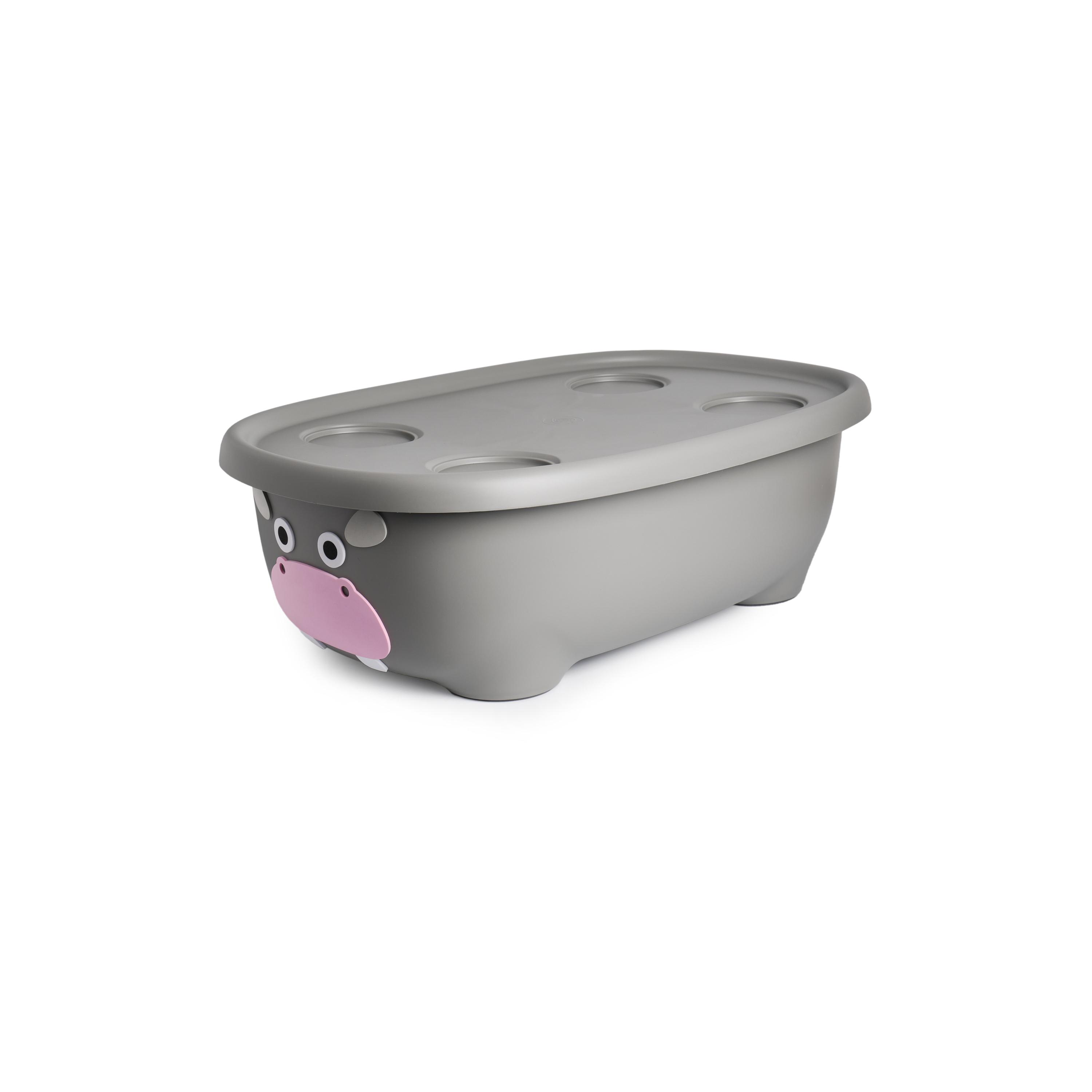 حوض استحمام للأطفال تابيمال مع حمالة وغطاء من برينس لايونهارت - هيبو - رمادي-baby-bathandcare-bathtubs-image-1