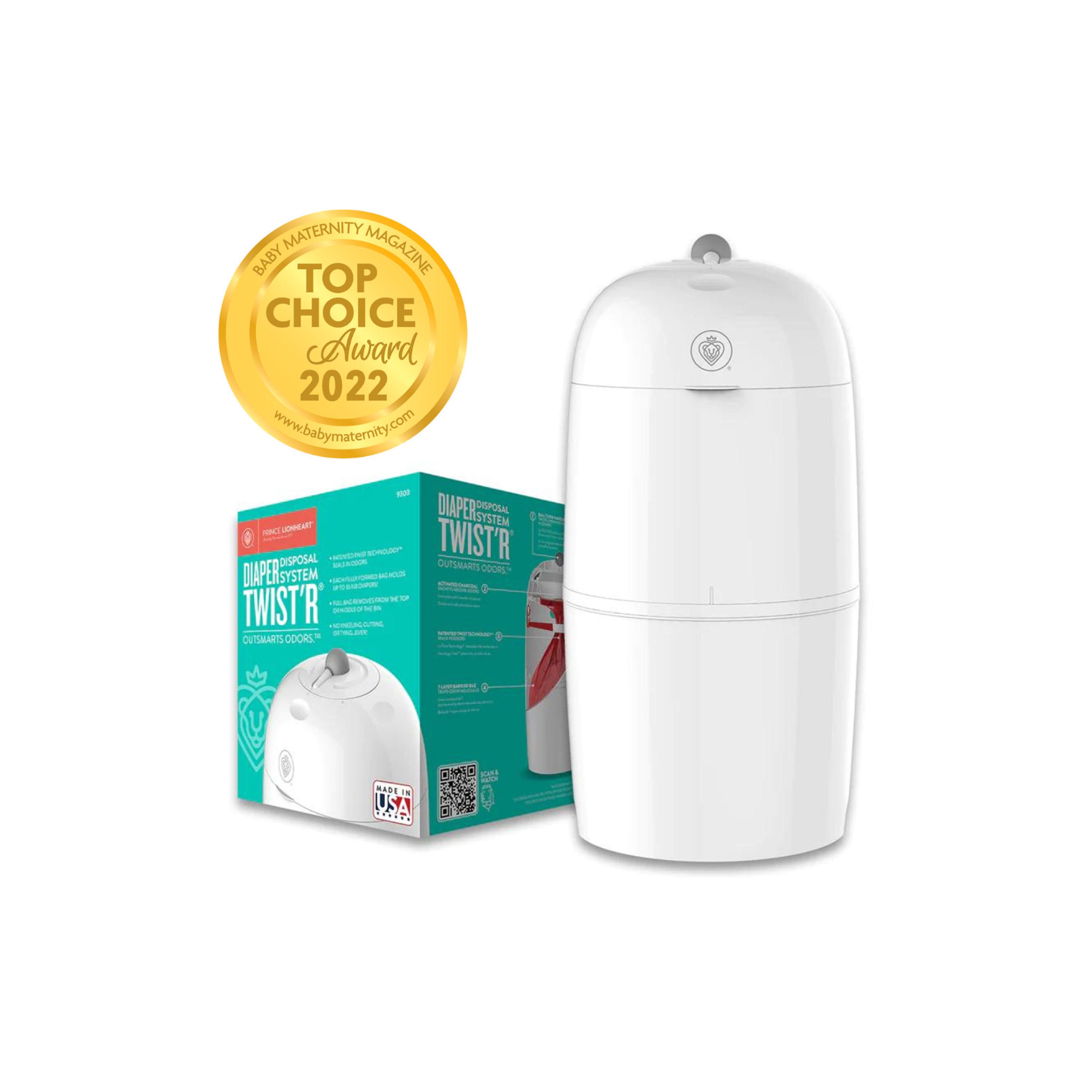 Prince Lionheart My Twist'r Nappy Disposal Diaper Pail - White-baby-diapering-binsandrefills-image-3