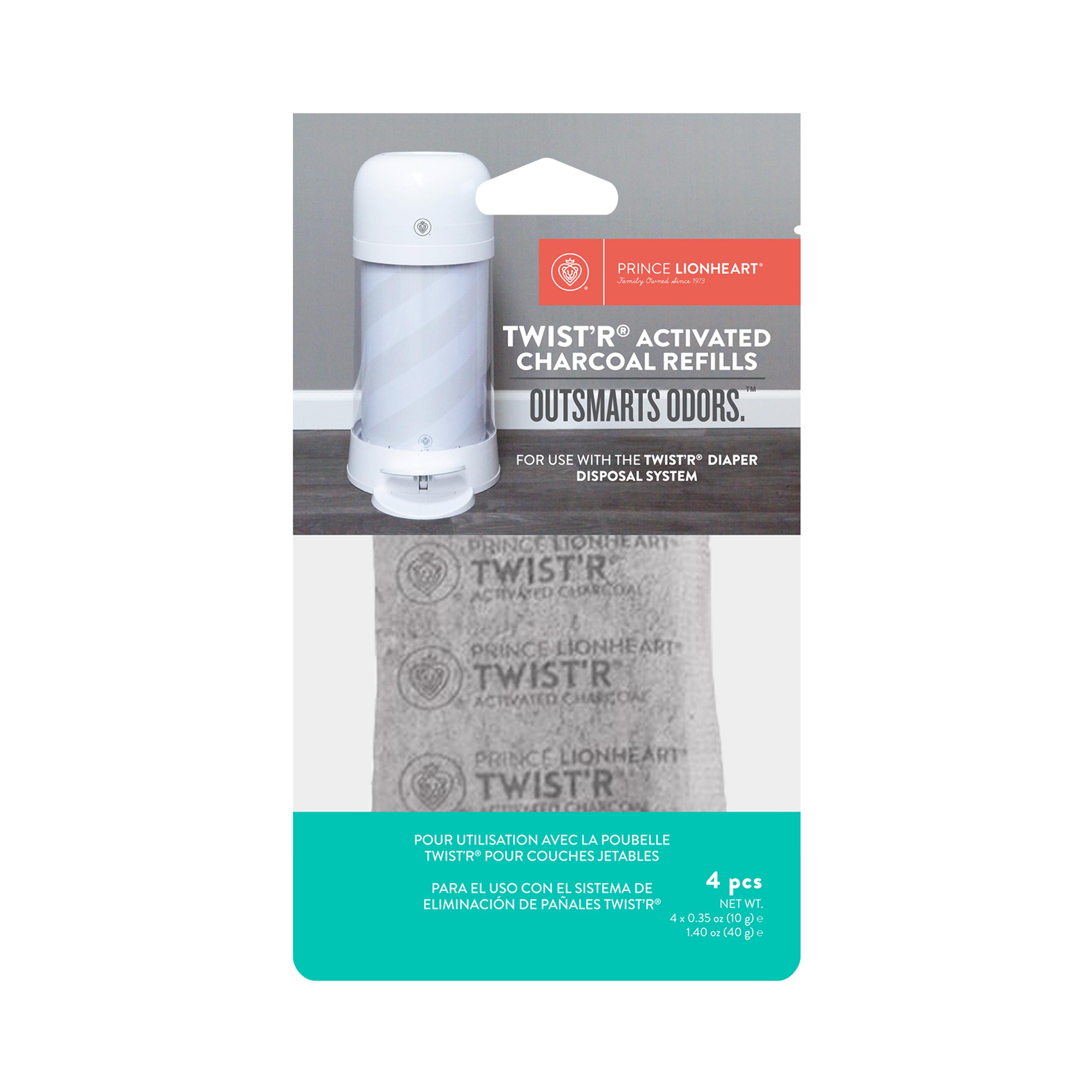 Prince Lionheart 4-Piece Replacement Charcoal Sachets - White-baby-diapering-binsandrefills-image-2