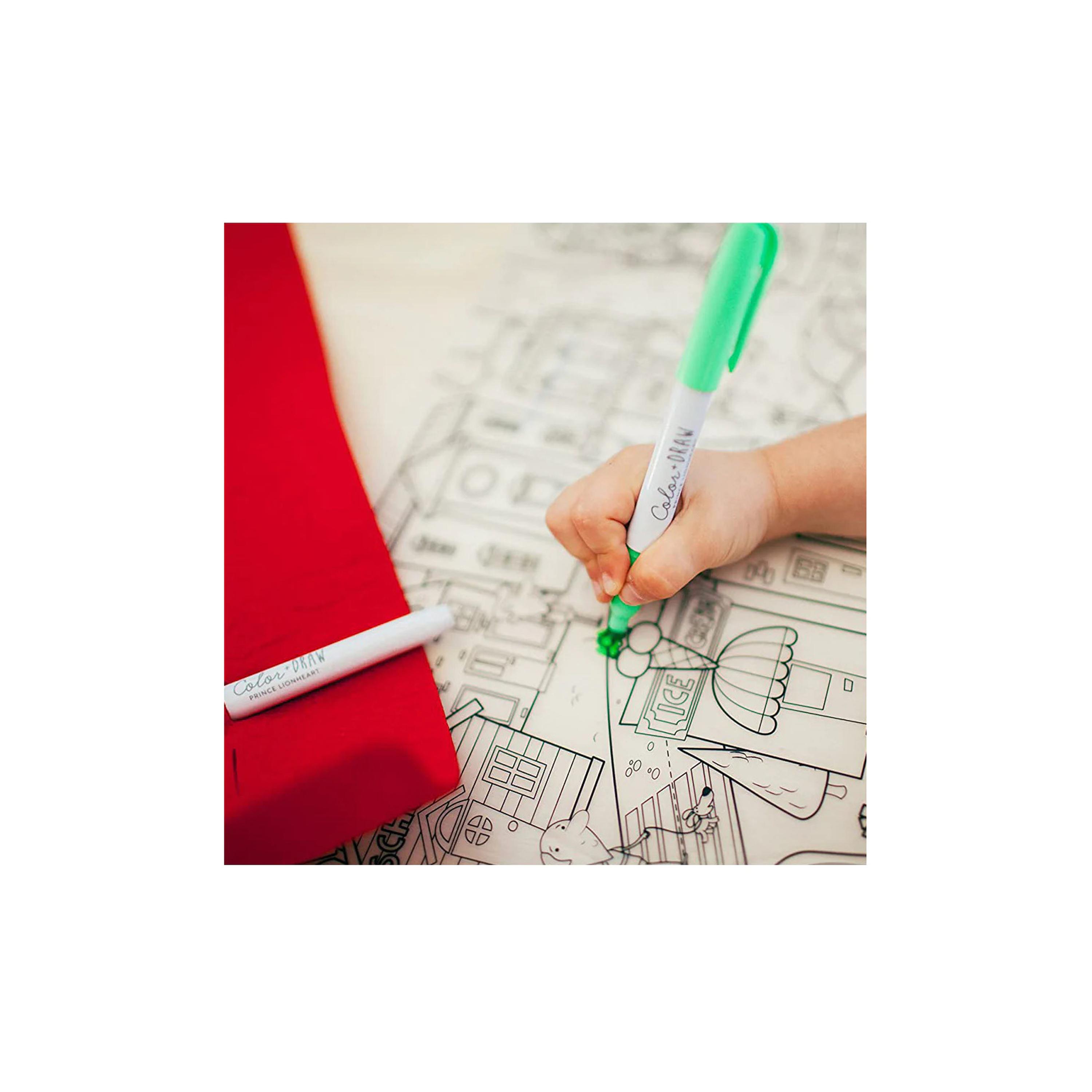 مفرش طاولة قابل لإعادة الاستخدام كولور اند دراو من برينس لايونهارت - دينو-school-artsandcrafts-image-4