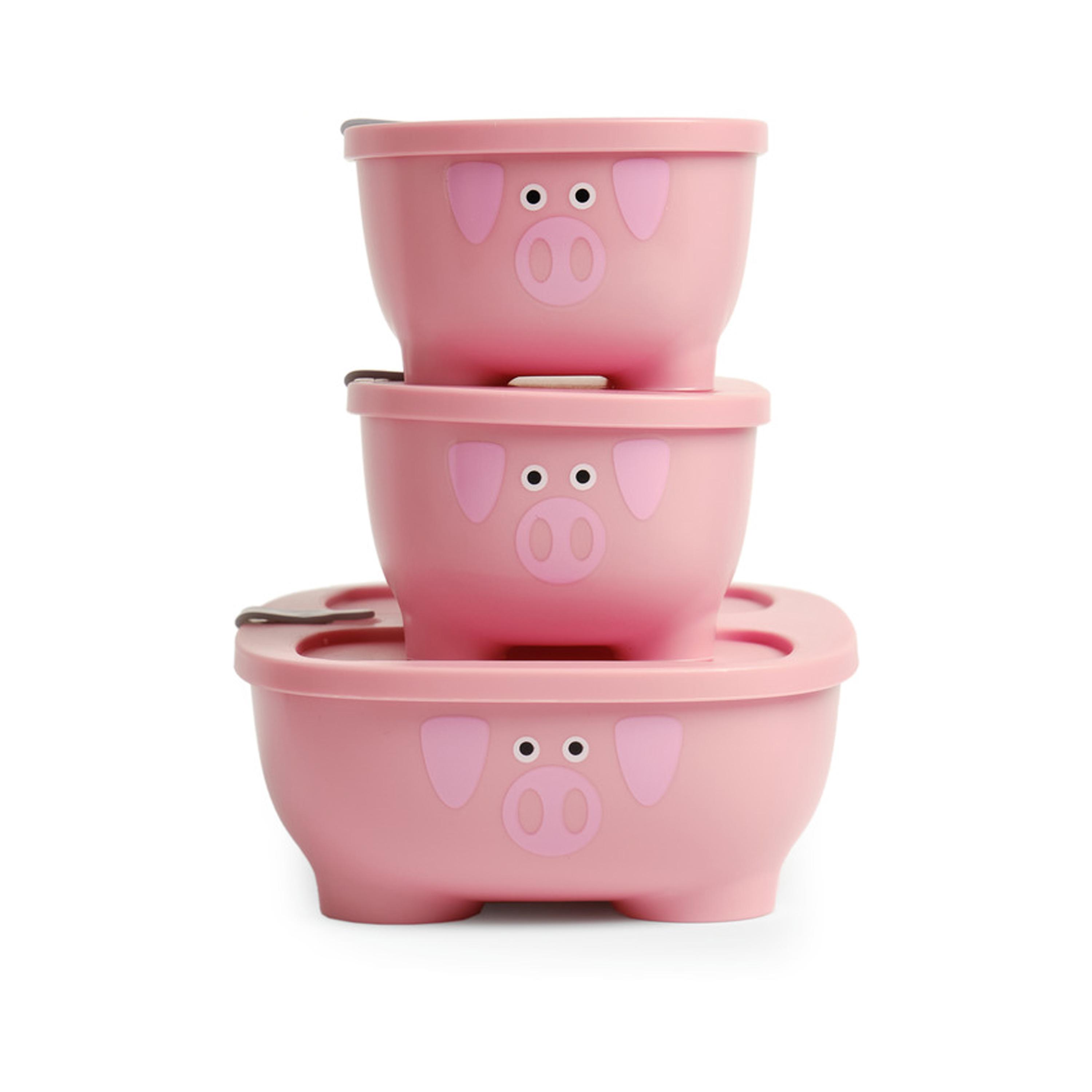 Prince Lionheart Bentomal To-Go Food Containers - Pig - Pink-baby-feeding-mealtimeessentials-image-1