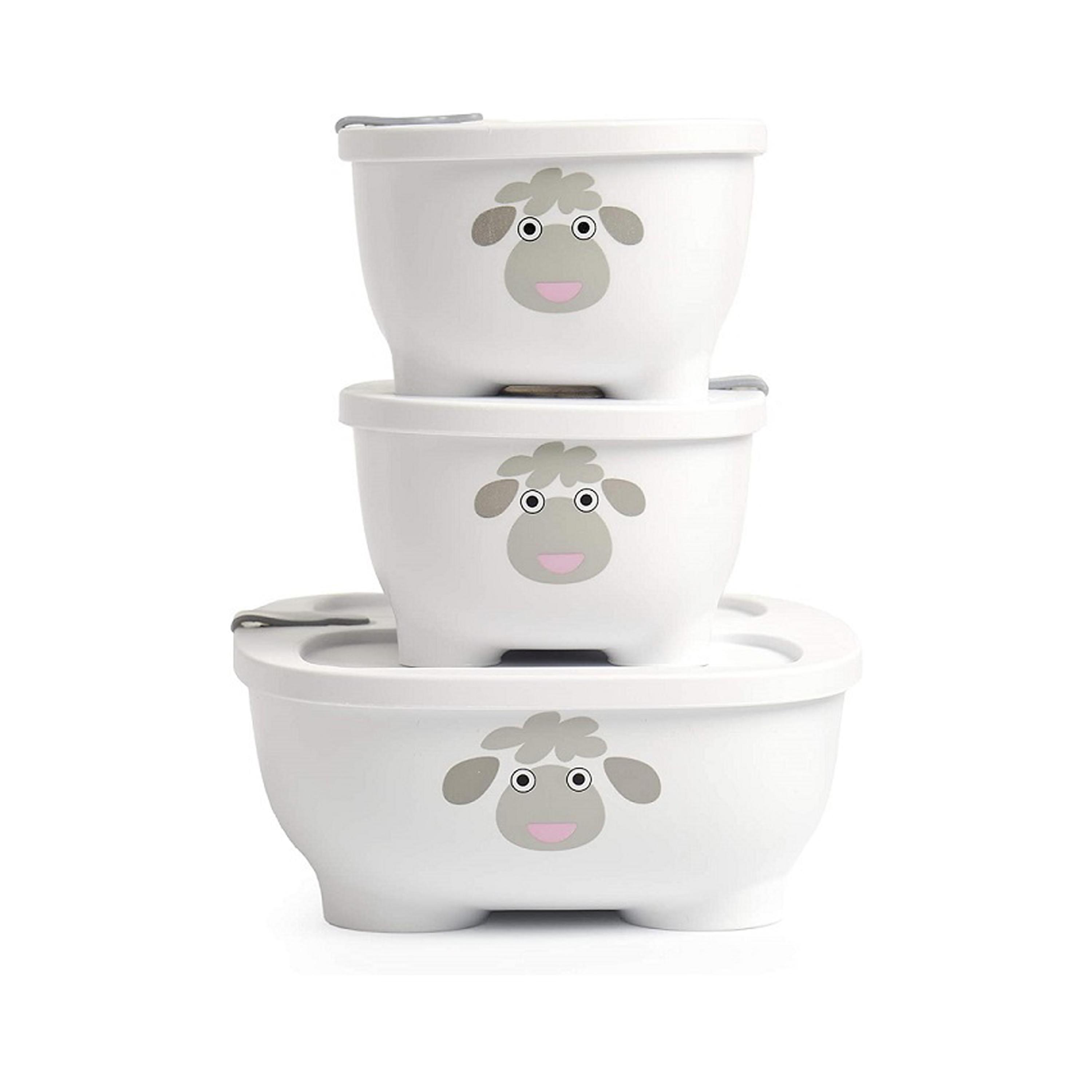 Prince Lionheart Bentomal To-Go Food Containers - Sheep - White-baby-feeding-mealtimeessentials-image-1