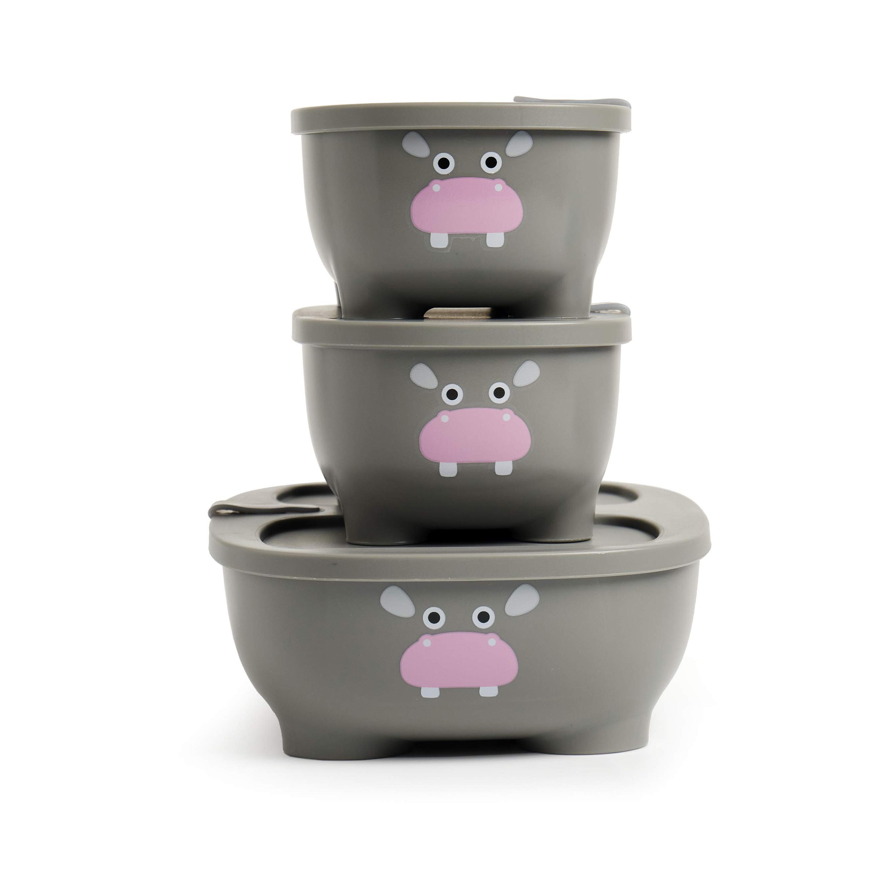 Prince Lionheart Bentomal To-Go Food Containers - Hippo - Grey-baby-feeding-mealtimeessentials-image-1