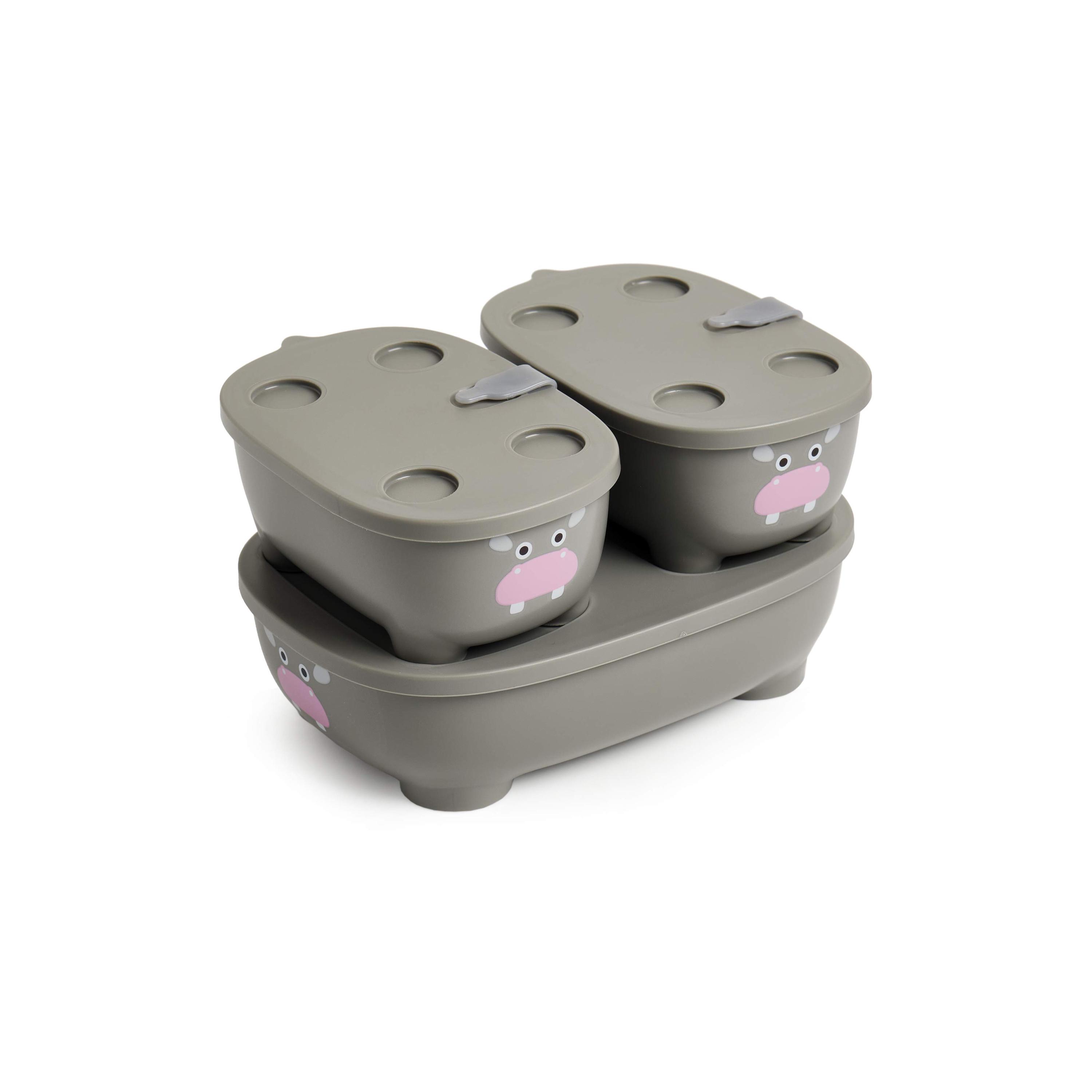 Prince Lionheart Bentomal To-Go Food Containers - Hippo - Grey-baby-feeding-mealtimeessentials-image-2
