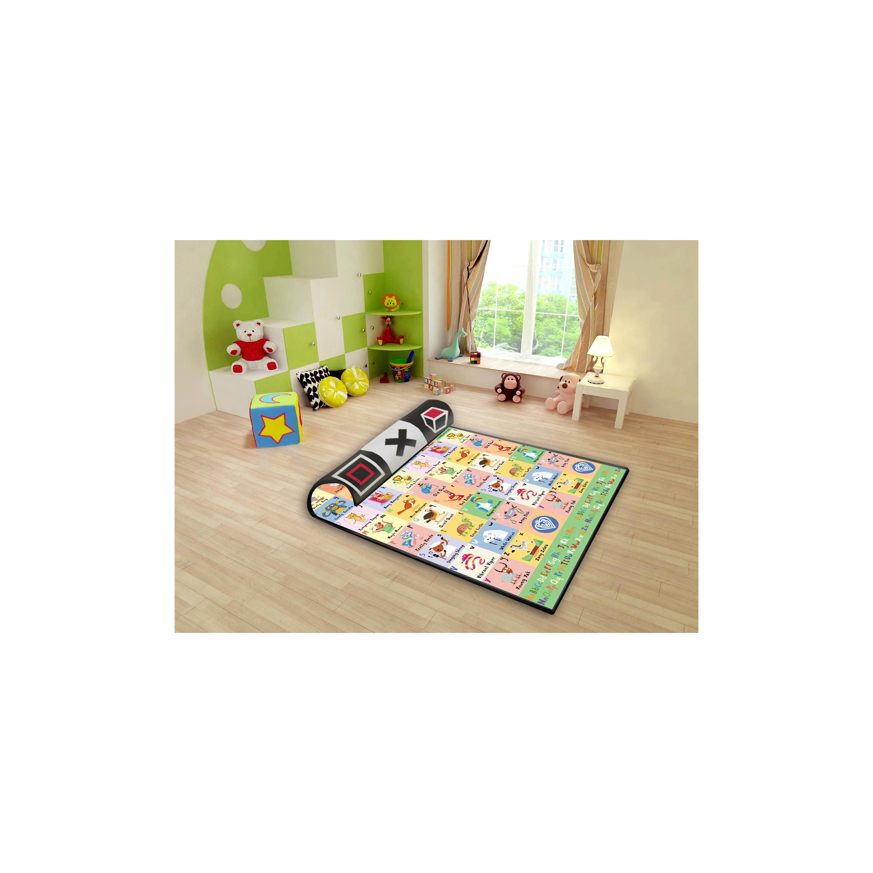 سجادة لعب تطوير مع حقيبة حمل من برينس ليونهارت - أشكال هندسية ومزرعة-baby-infantactivity-image-4