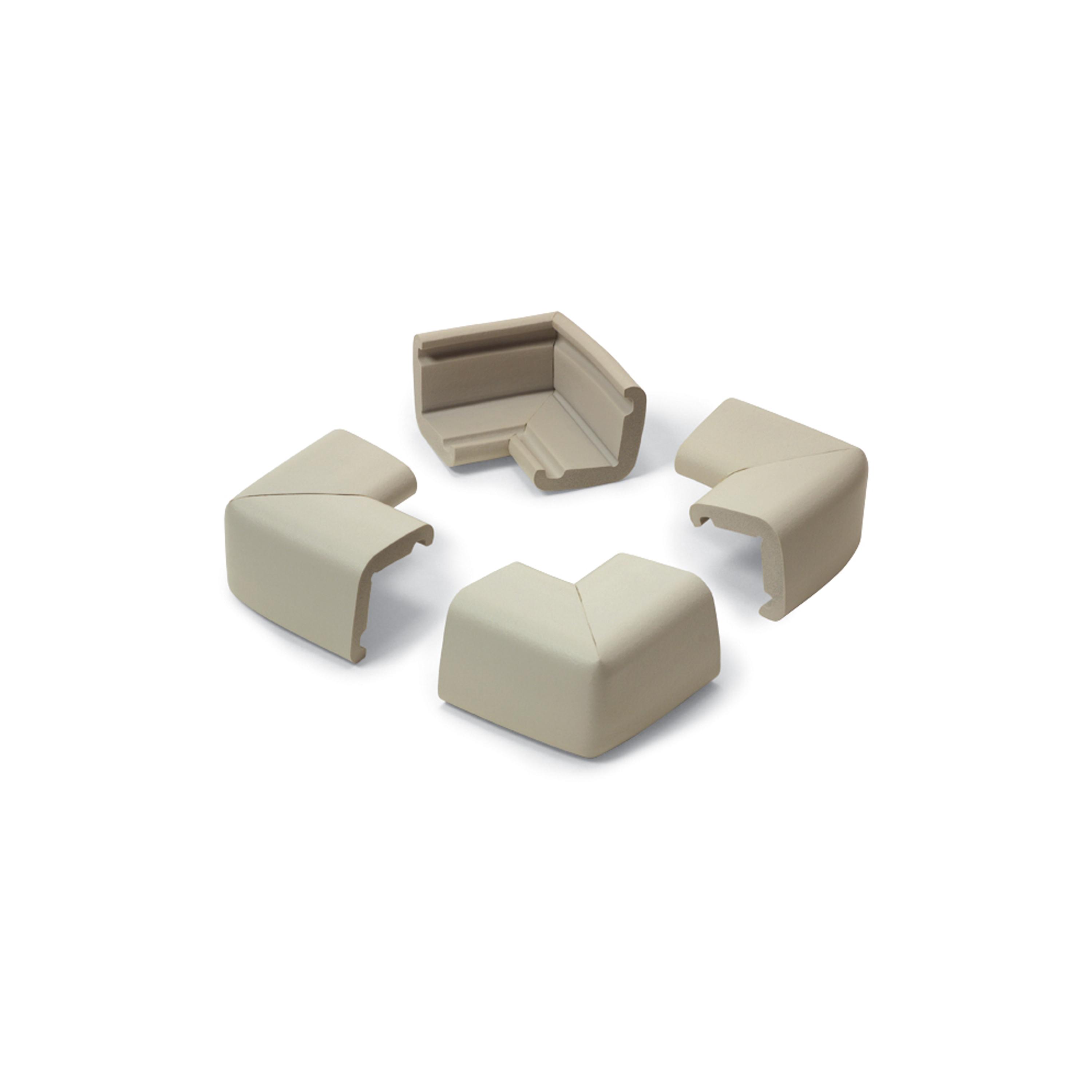 Prince Lionheart 4-Piece Cushiony Jumbo Corner Guards - Neutral Light Grey-baby-healthandsafety-babyproofing-image-1