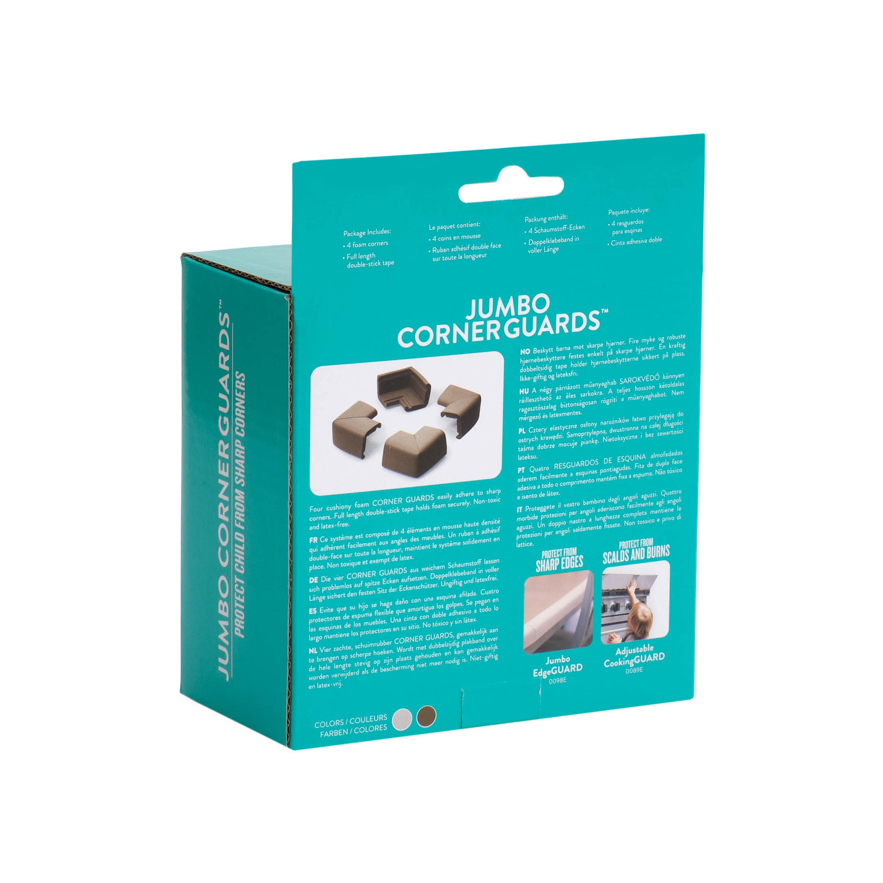 Prince Lionheart 4-Piece Cushiony Jumbo Corner Guards - Neutral Light Grey-baby-healthandsafety-babyproofing-image-2