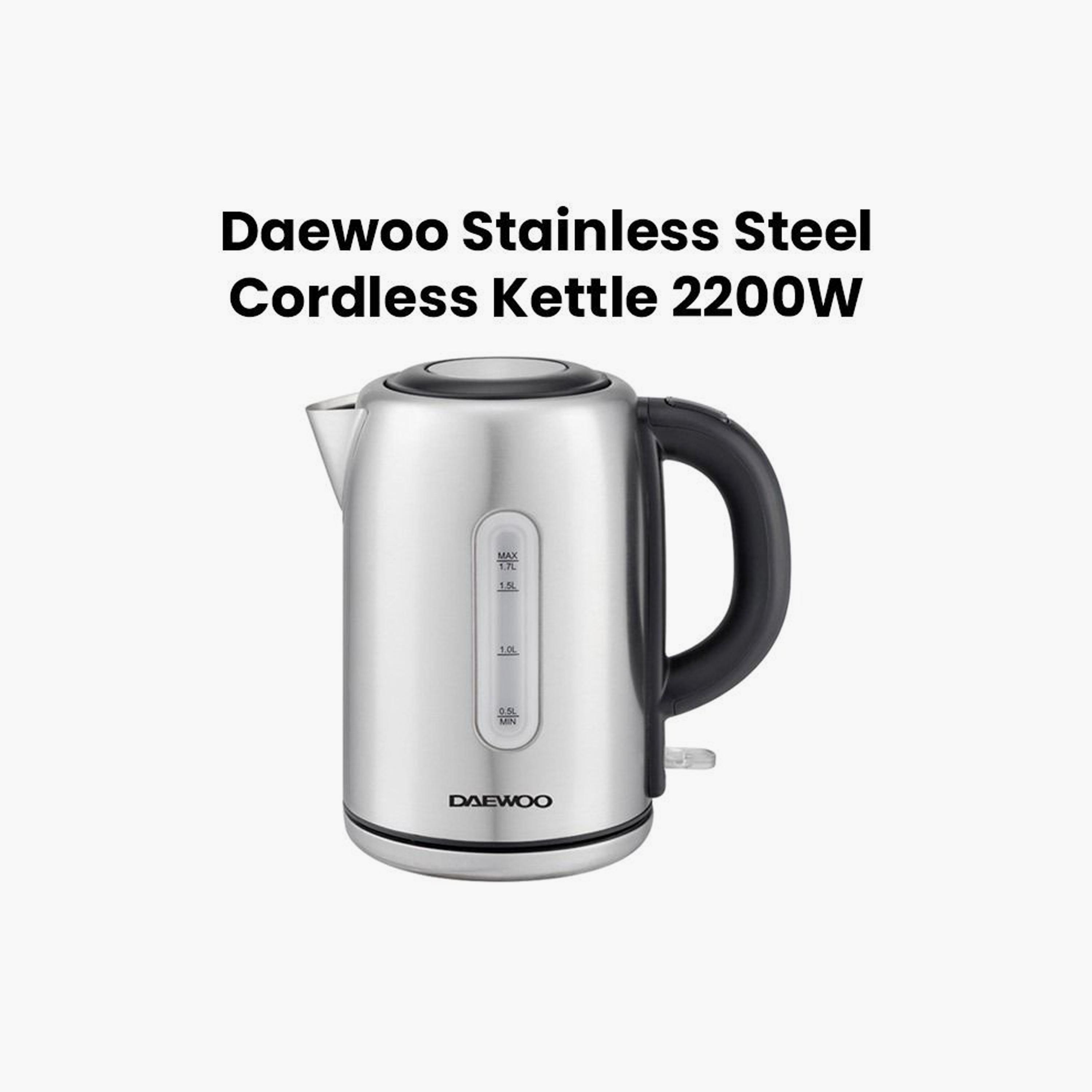 Daewoo 2 Slice Toaster + 1.7L Kettle Silver | DST 8290 + DEK 9030-household-appliances-kitchenappliances-electrickettles-image-2