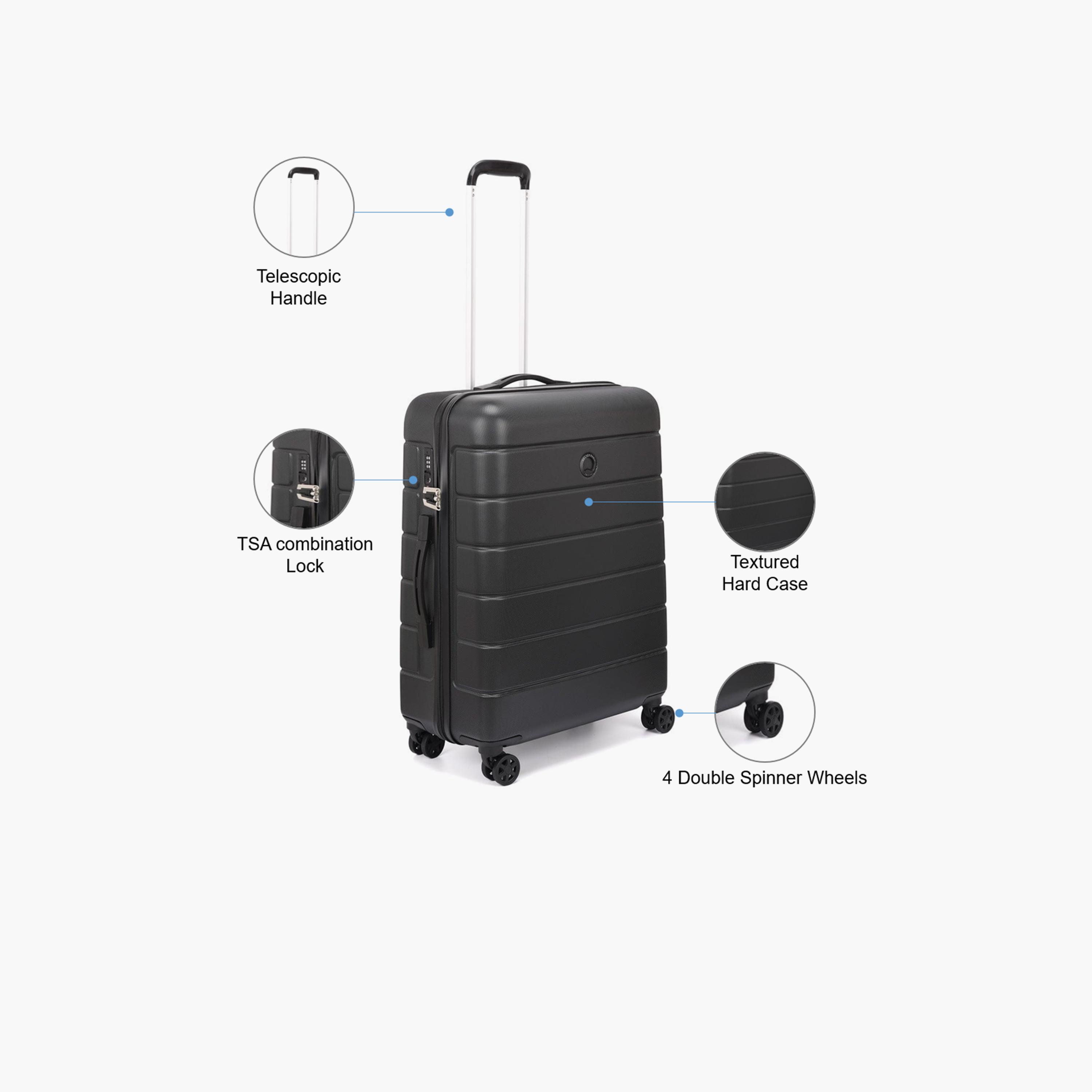 Delsey Maringa 55 CM Small Cabin Polyester Soft Sided 4-Wheeler Spinner Trolley Bag with TSA Combination Lock-travel-luggagesandbags-luggage-image-3